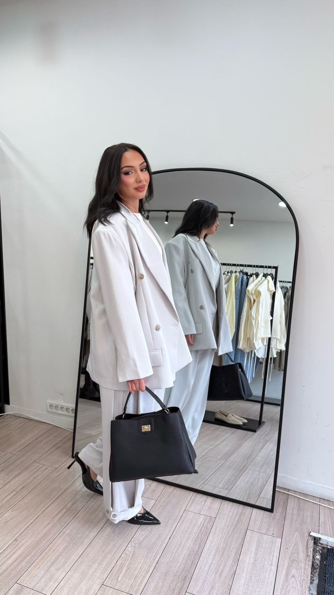 Blazer gris oversize