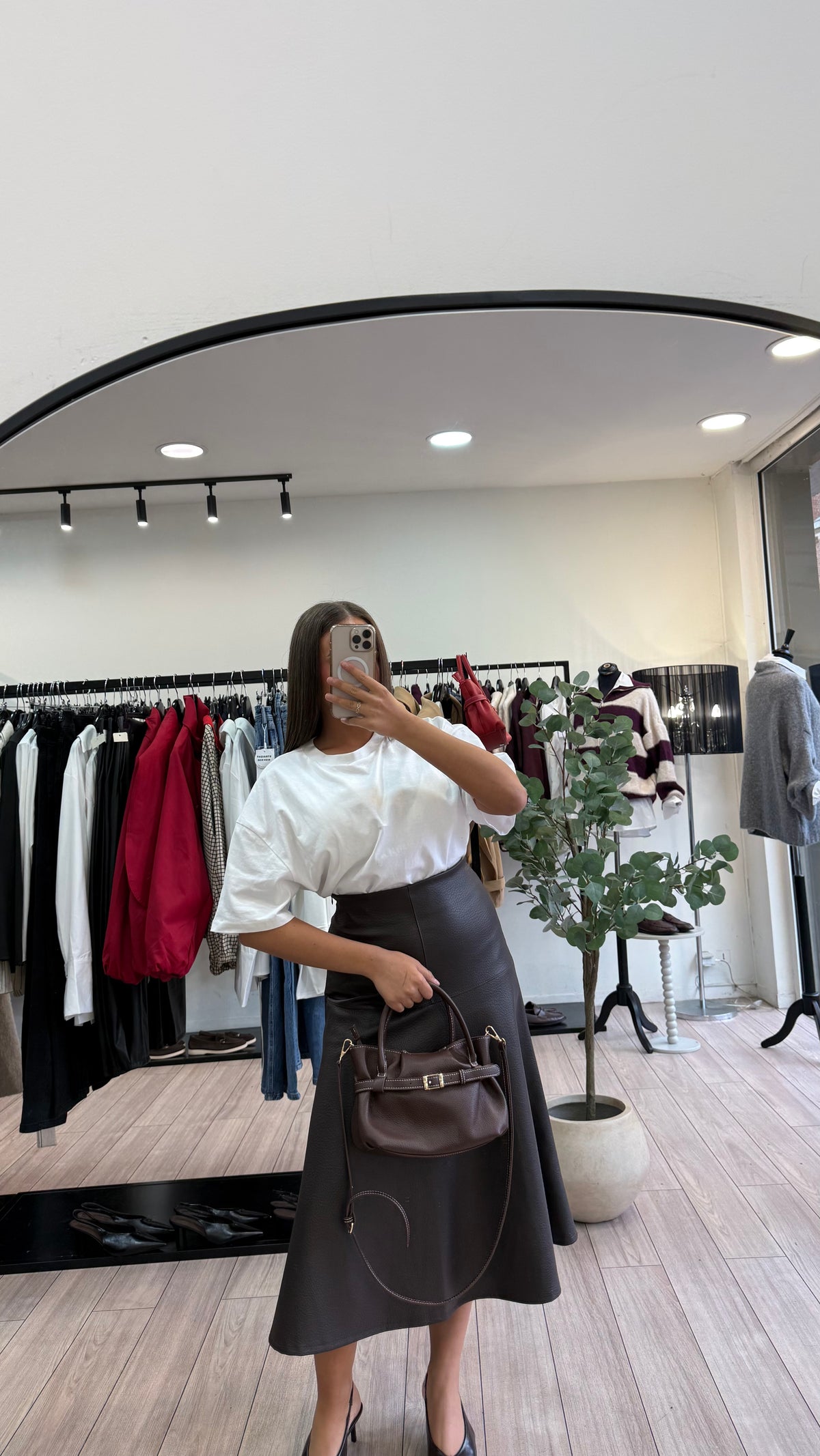 Jupe simili cuir Hella choco