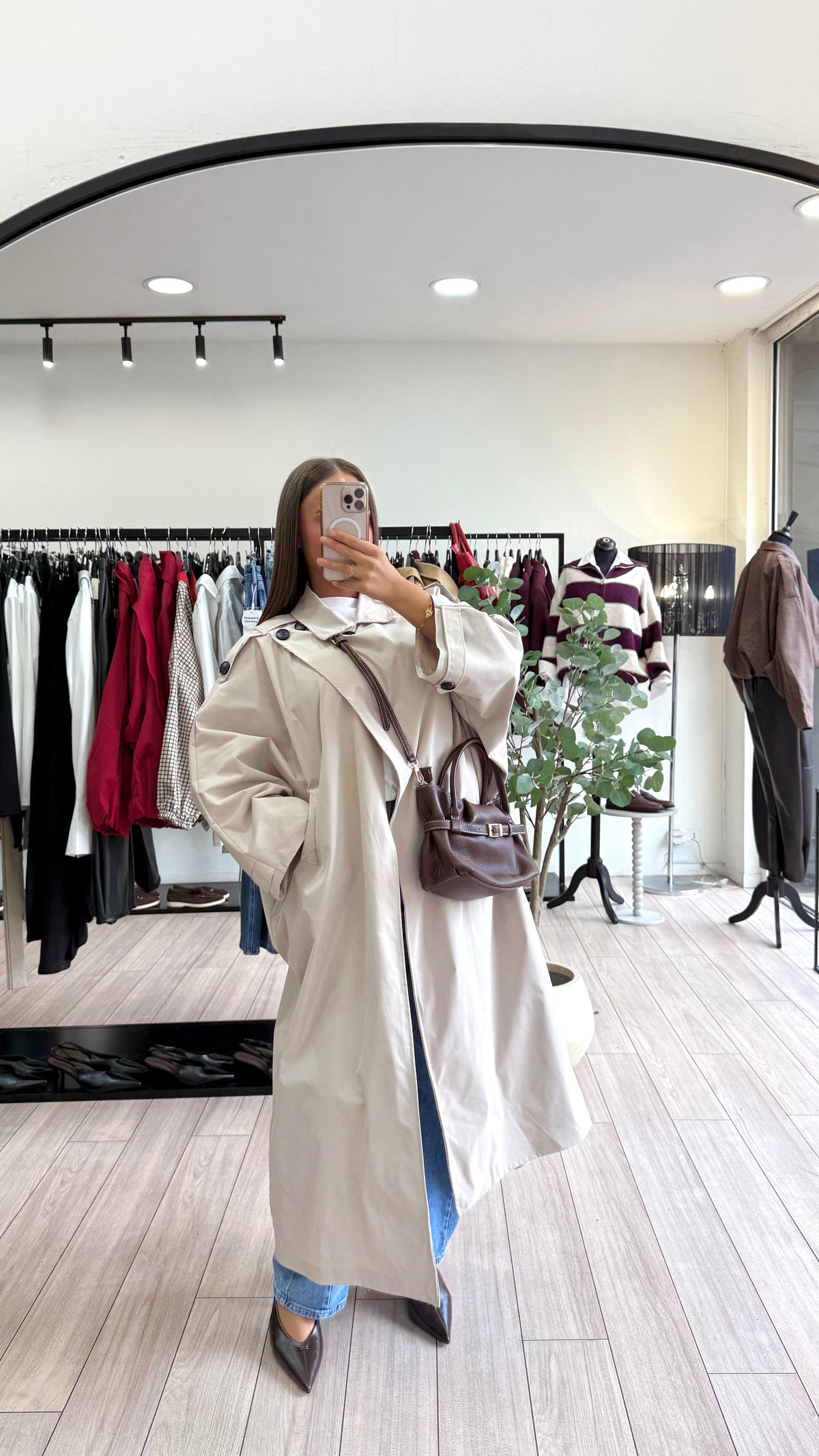 Trench cape oversize beige