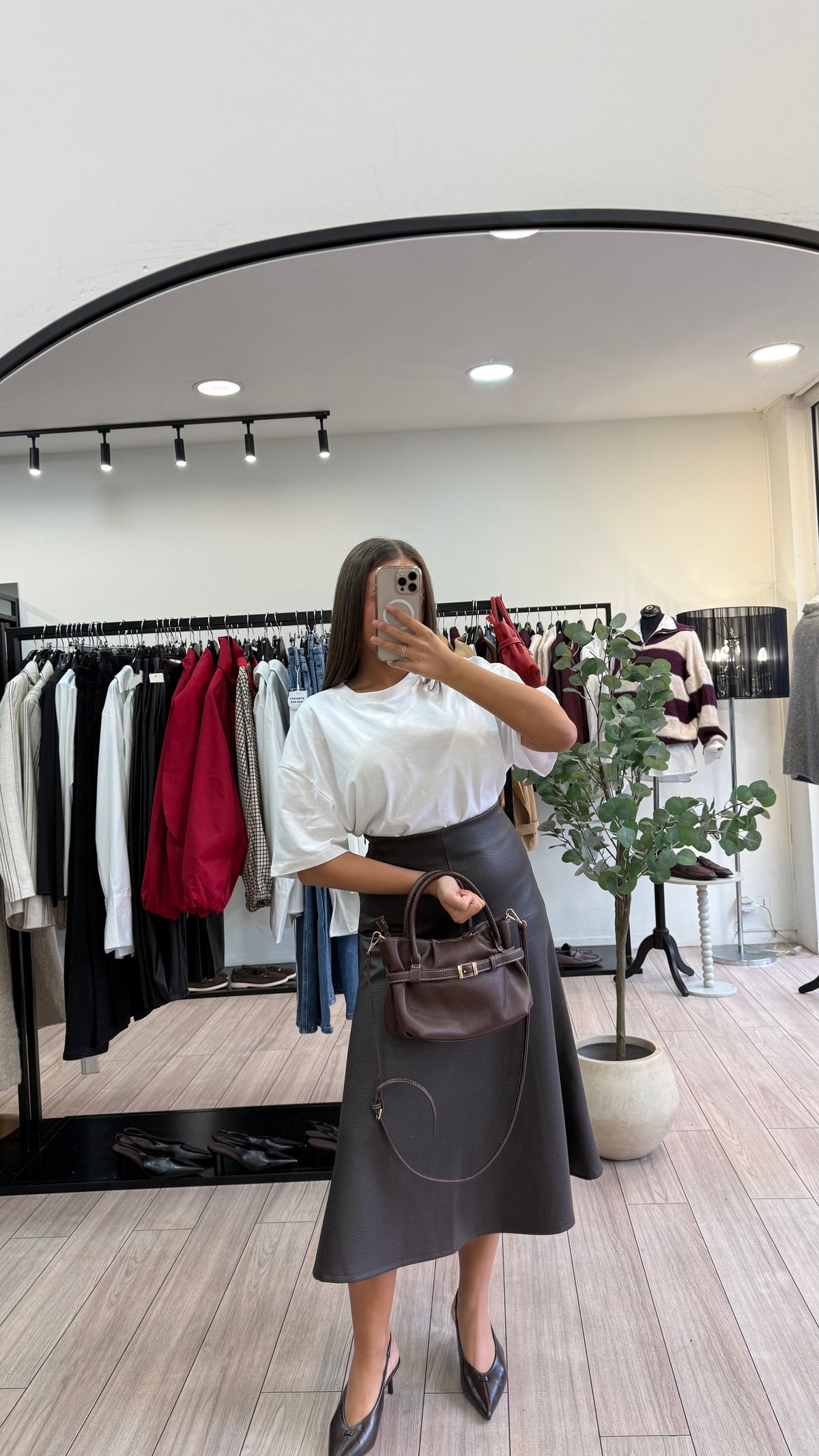 Jupe simili cuir Hella choco