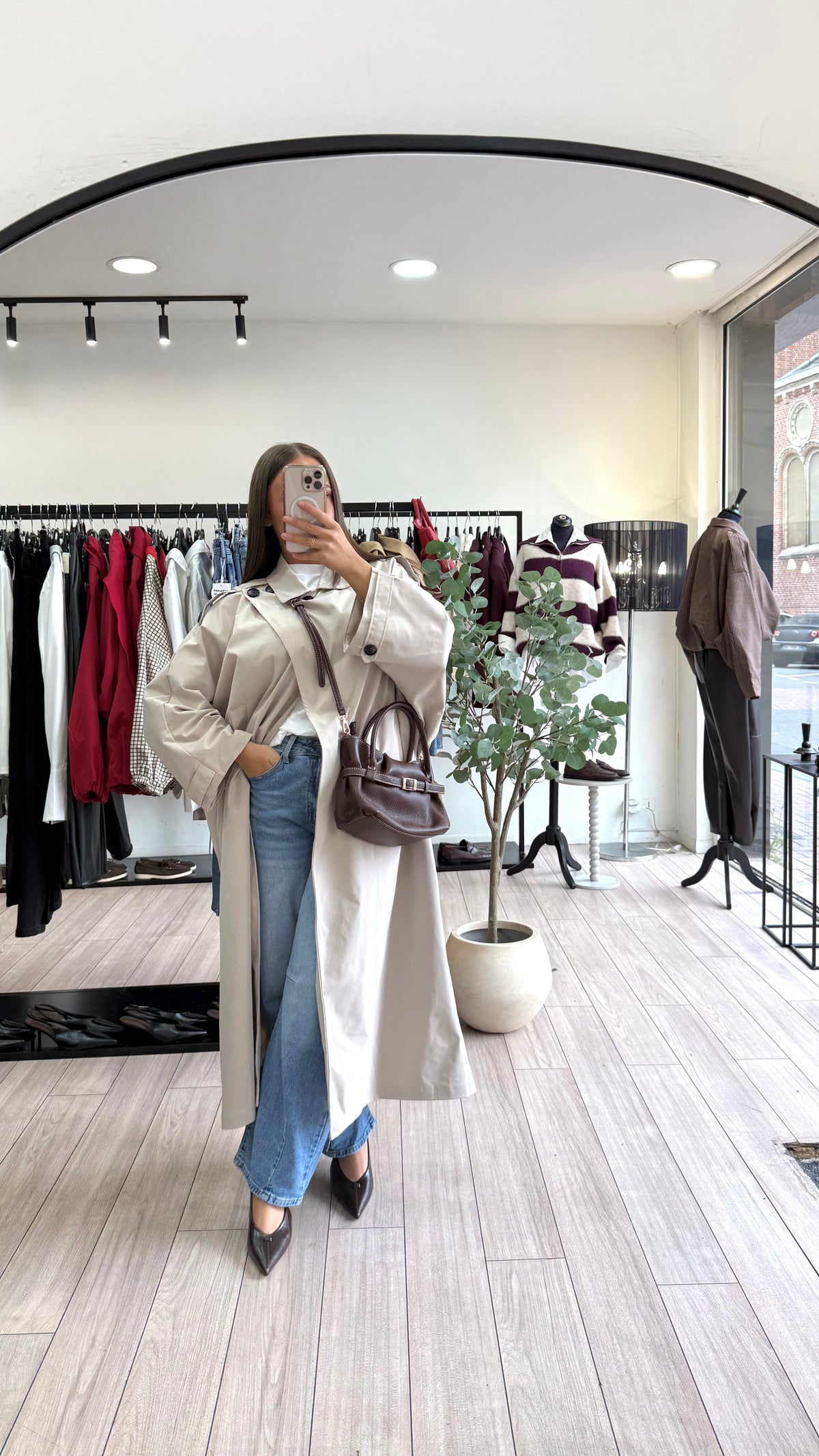 Trench cape oversize beige