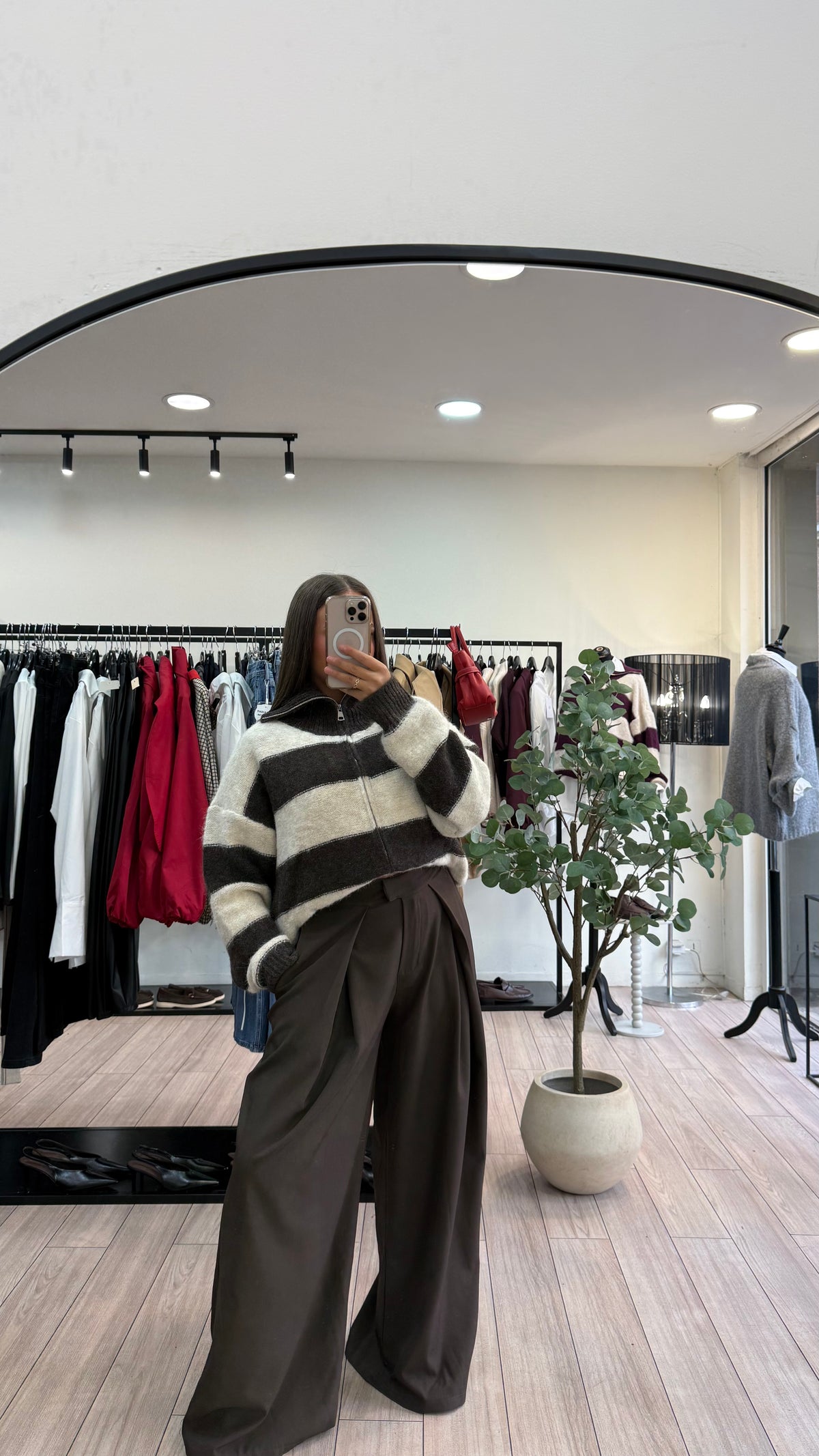 Cardigan rayé choco