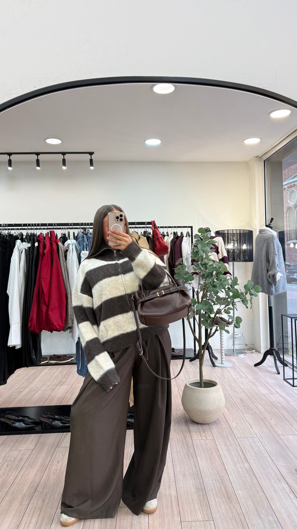 Cardigan rayé choco