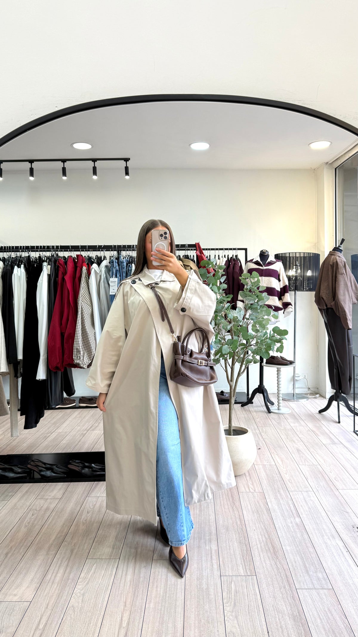 Trench cape oversize beige