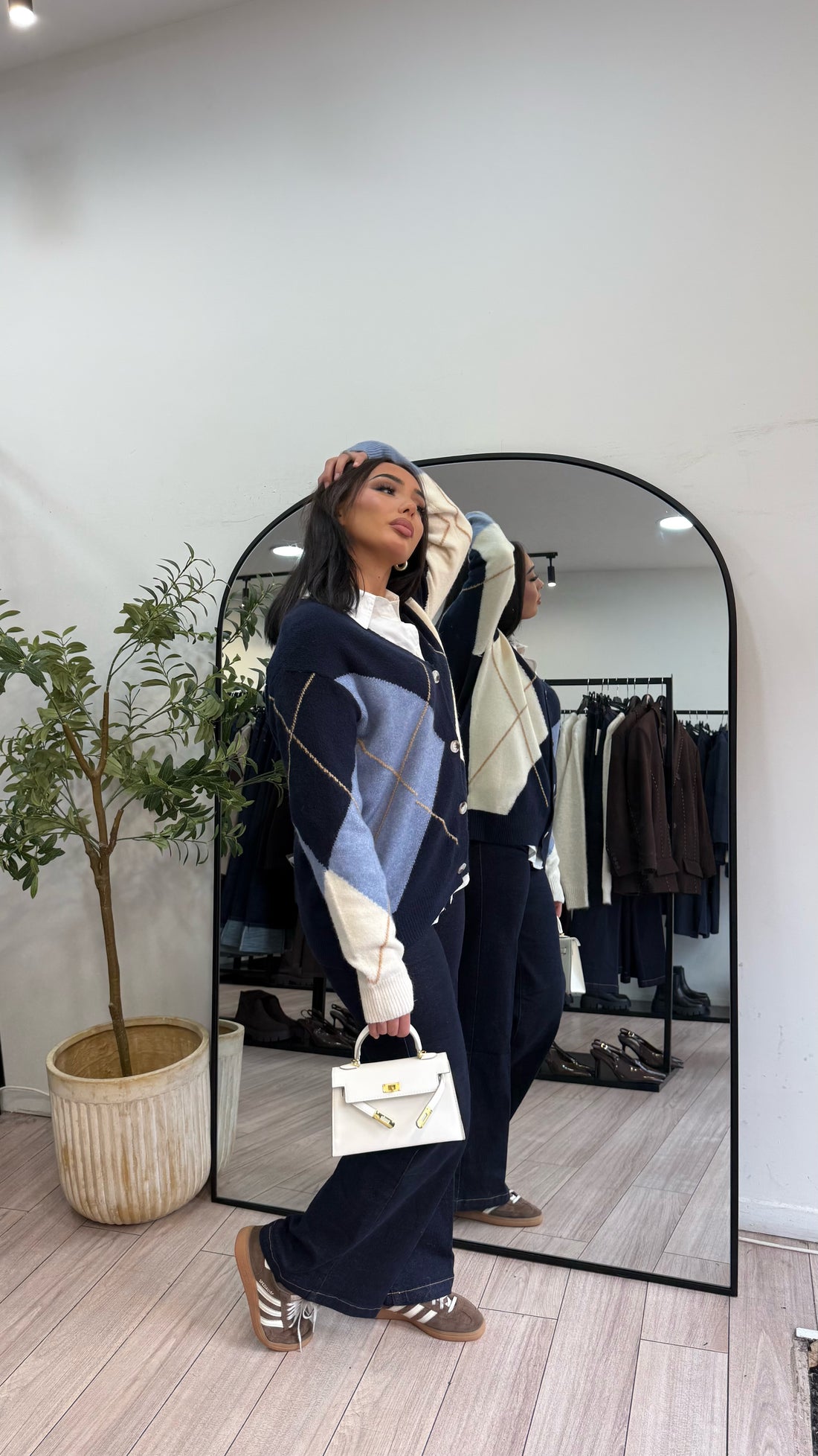 cardigan jacquard bleu