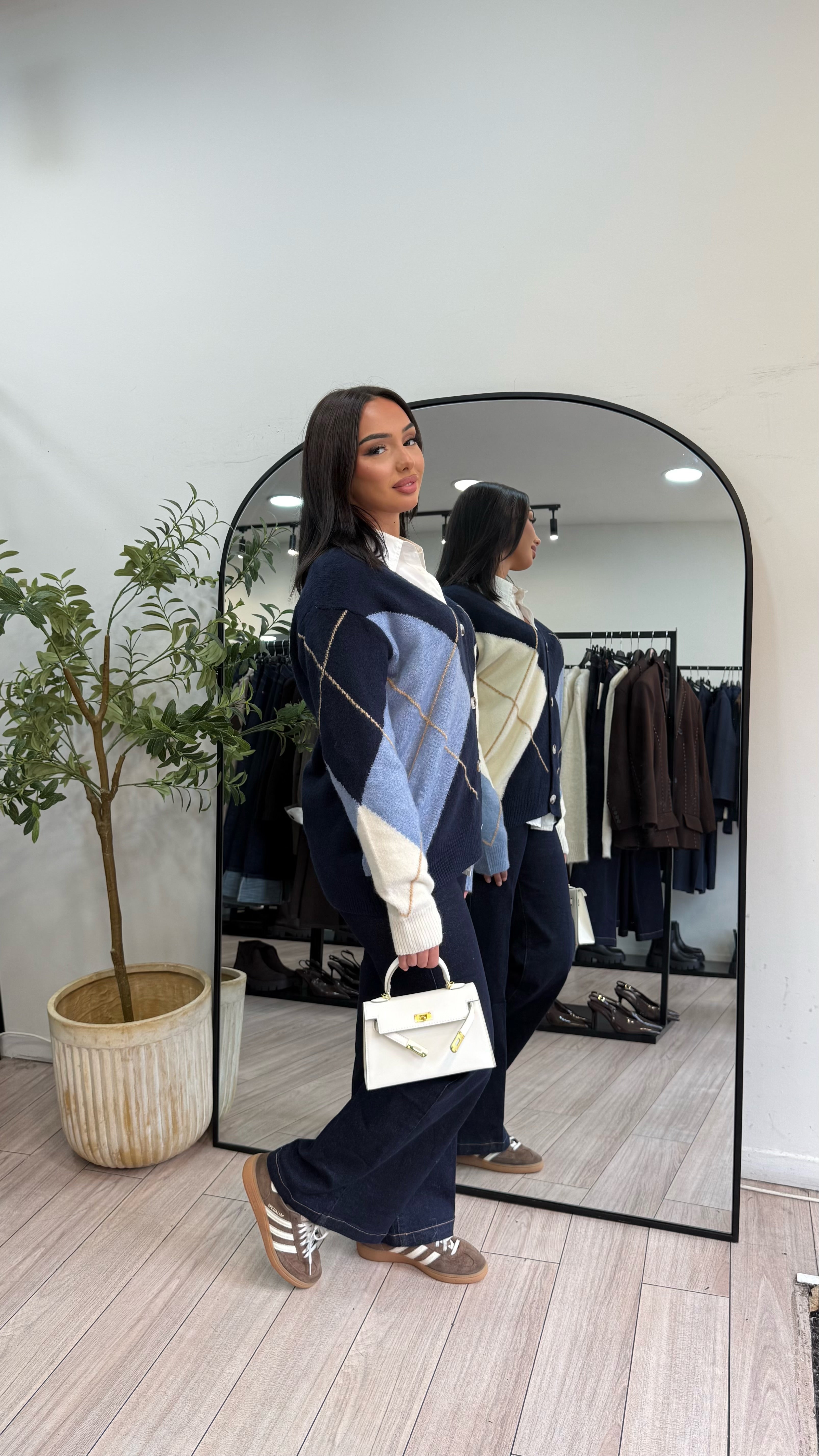 cardigan jacquard bleu