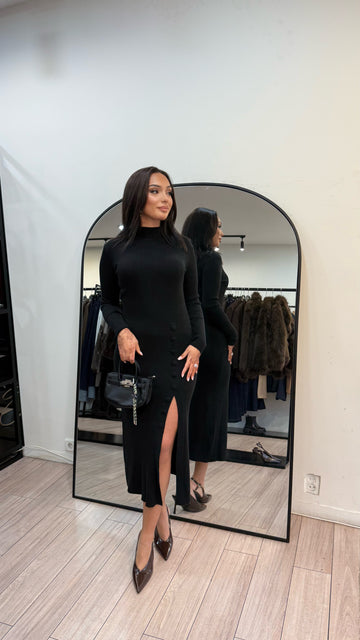 robe en maille noir Vanny