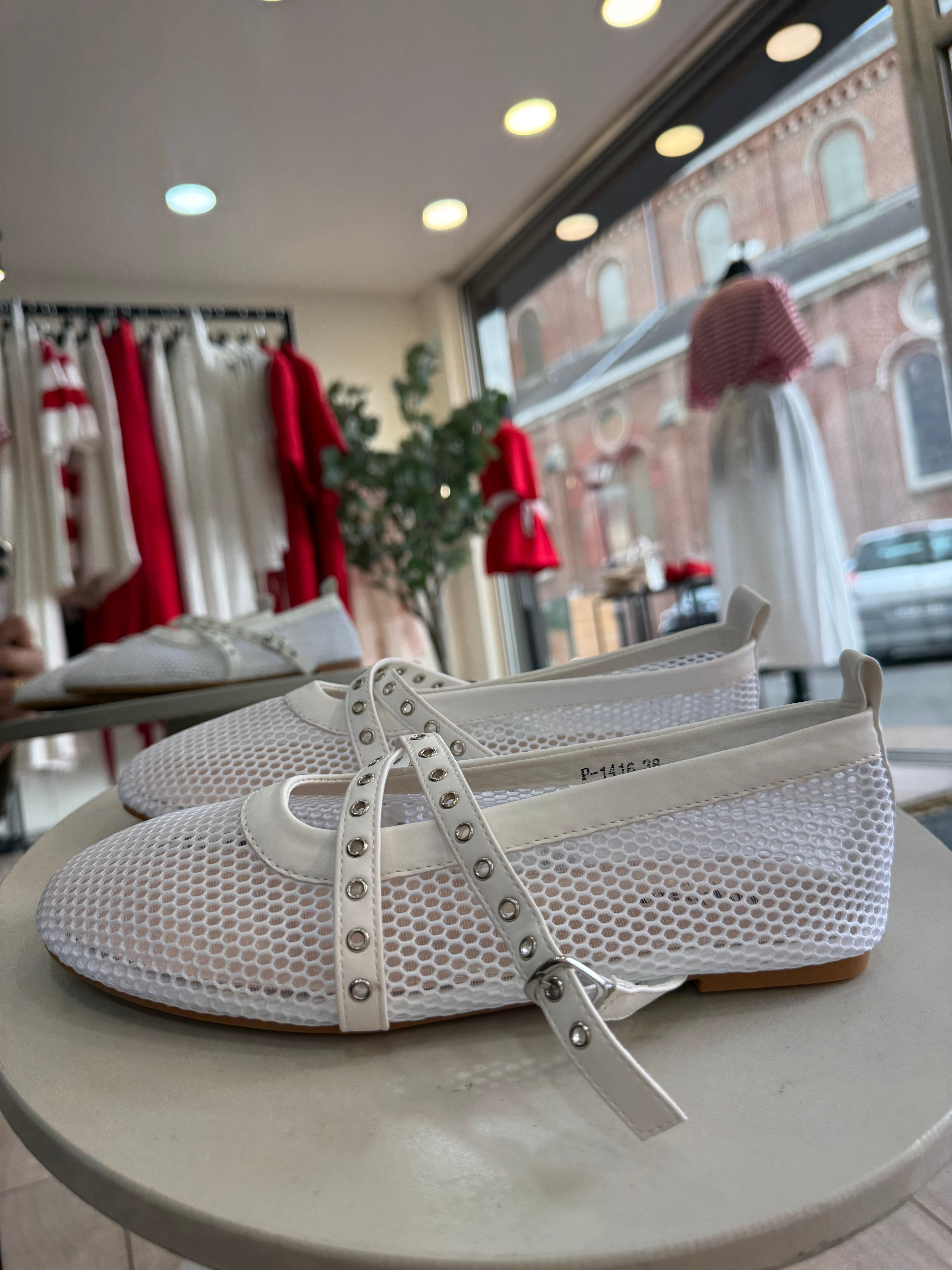 Ballerine en mesh blanche