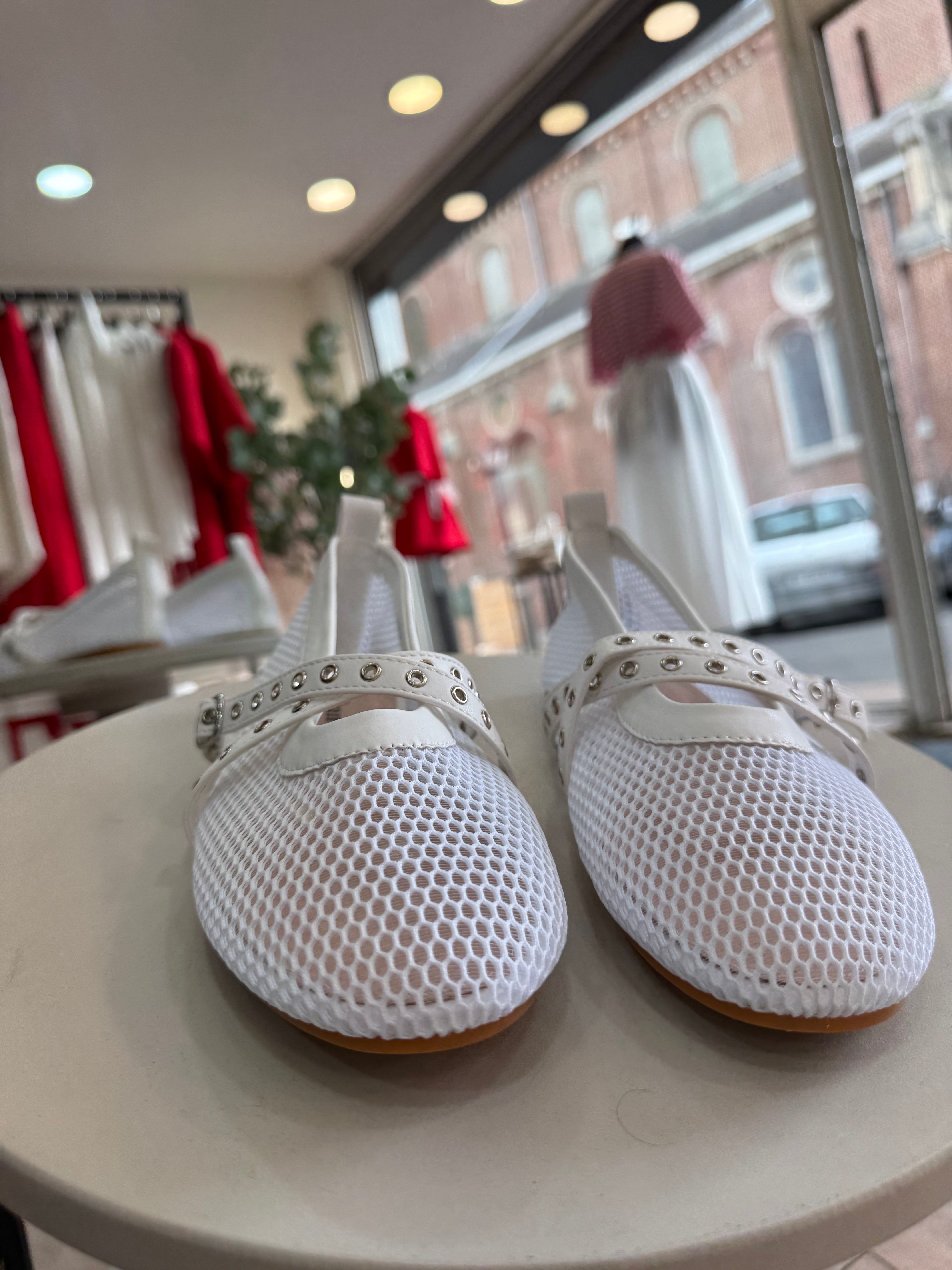 Ballerine en mesh blanche