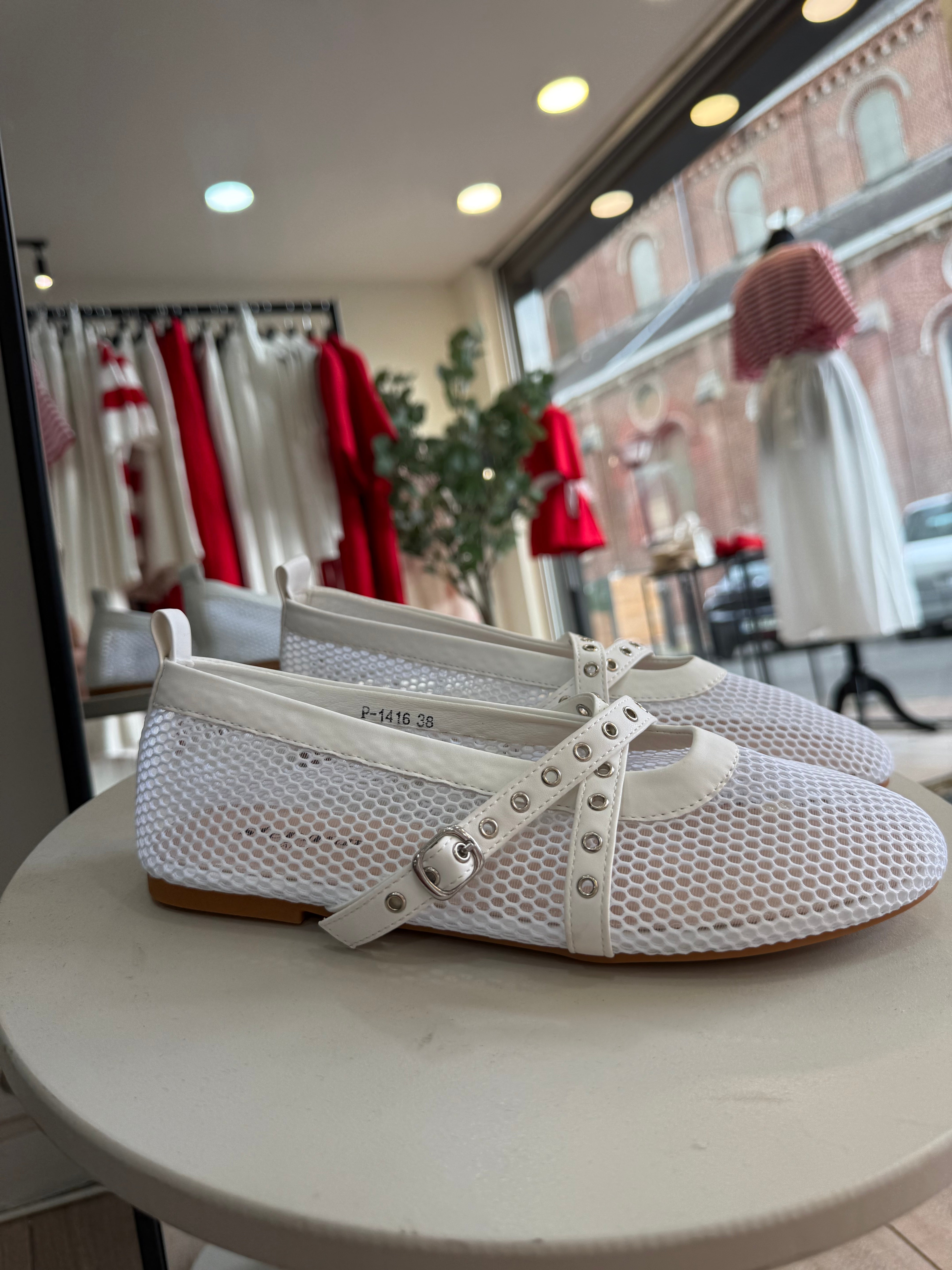 Ballerine en mesh blanche
