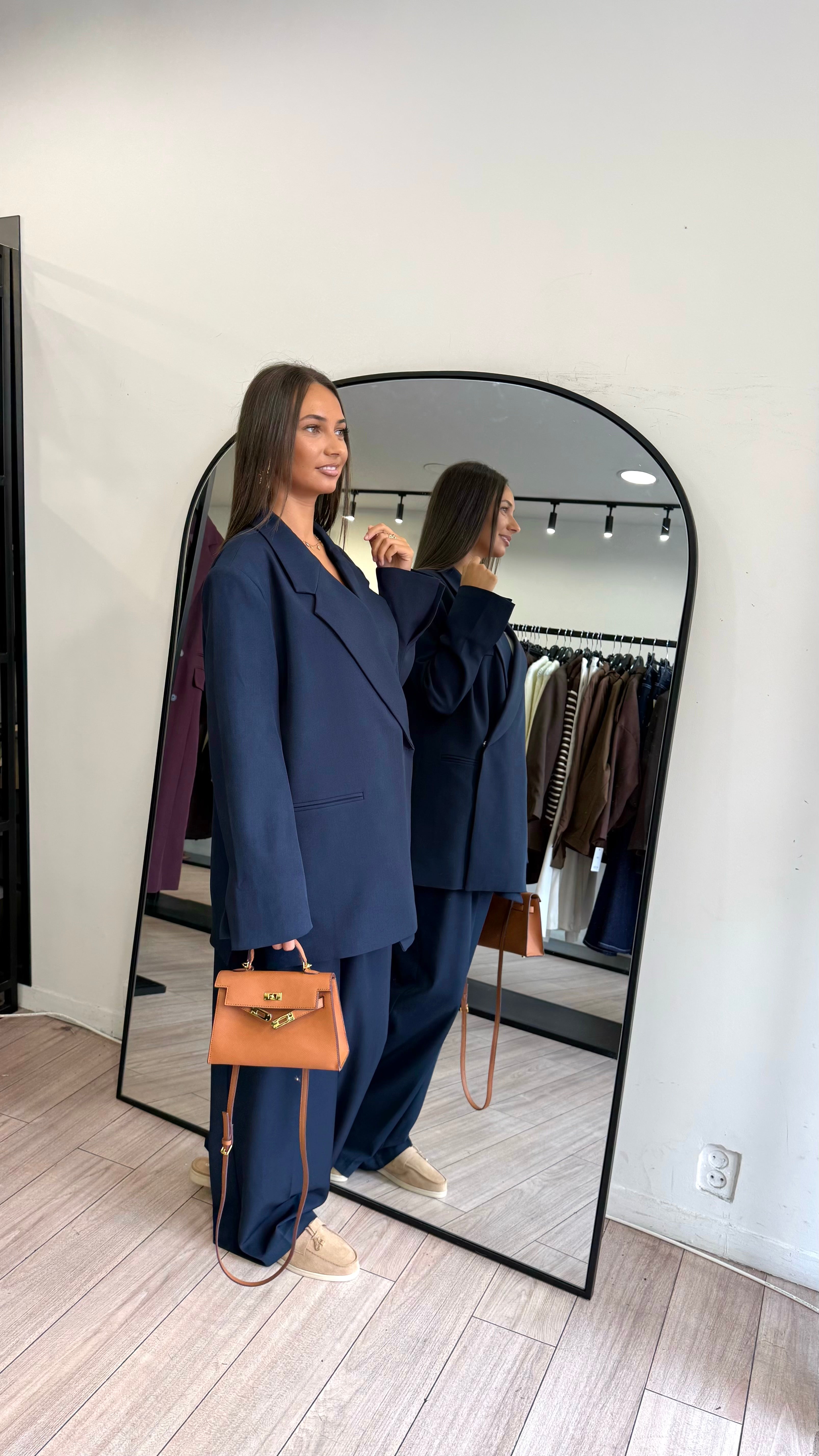 pantalon fluide Bleu marine