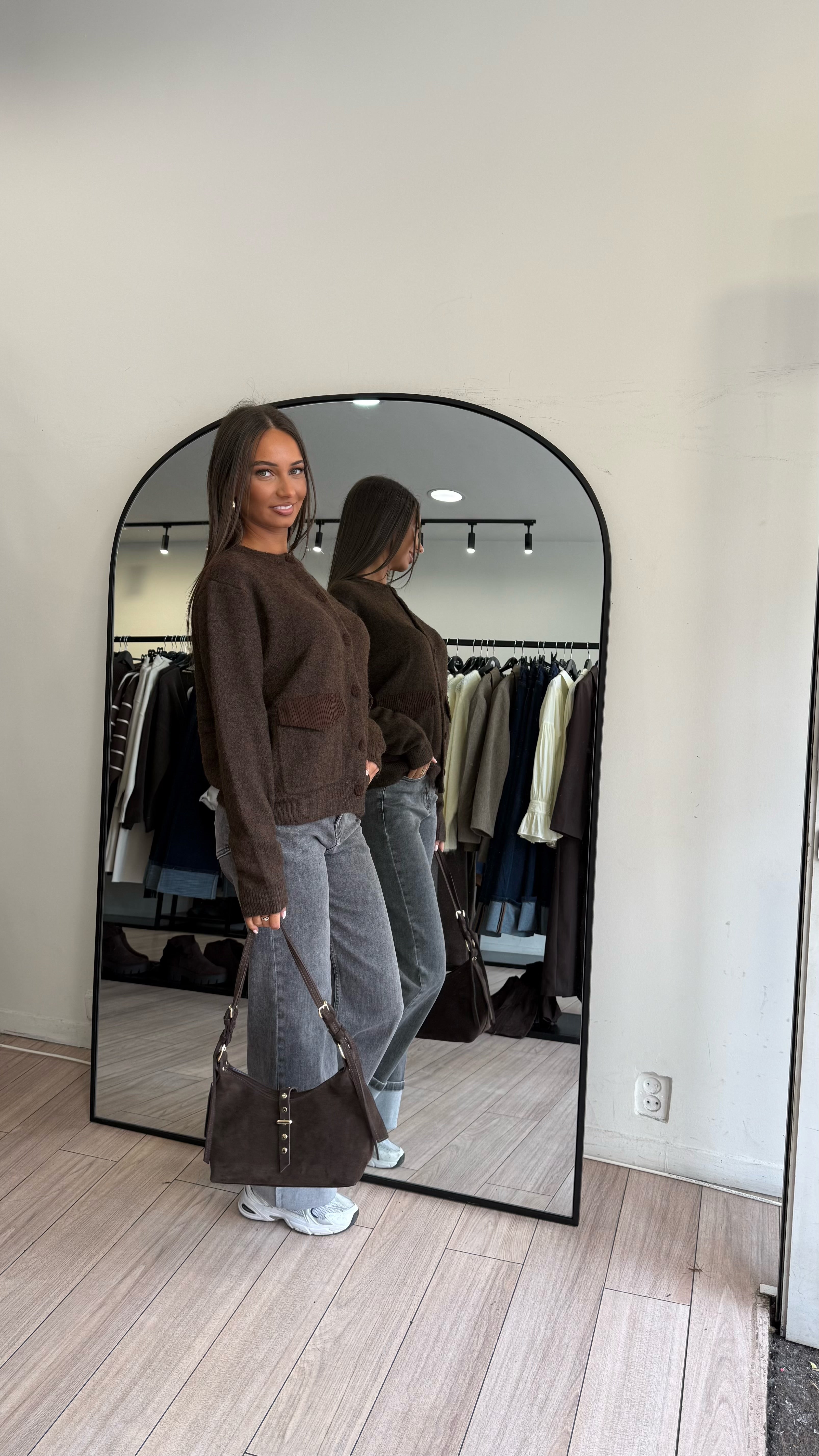 jeans à revers gris