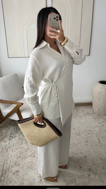 Ensembles à rayures blanc