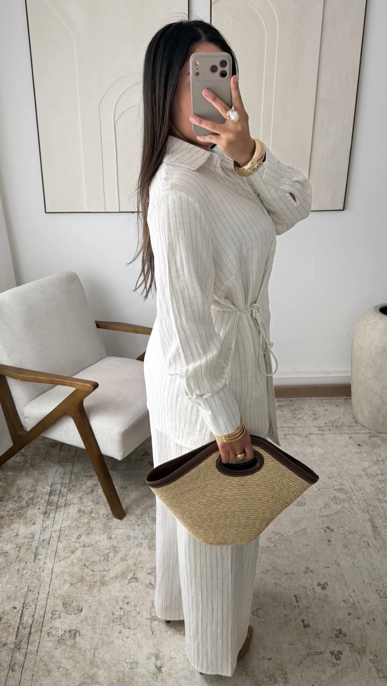 Ensembles à rayures blanc