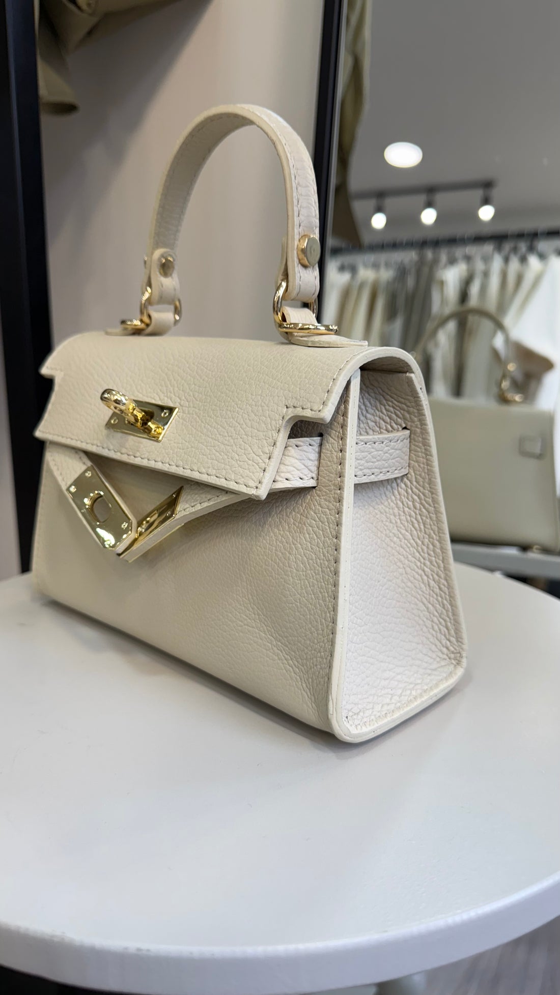 sac en cuir kell beige