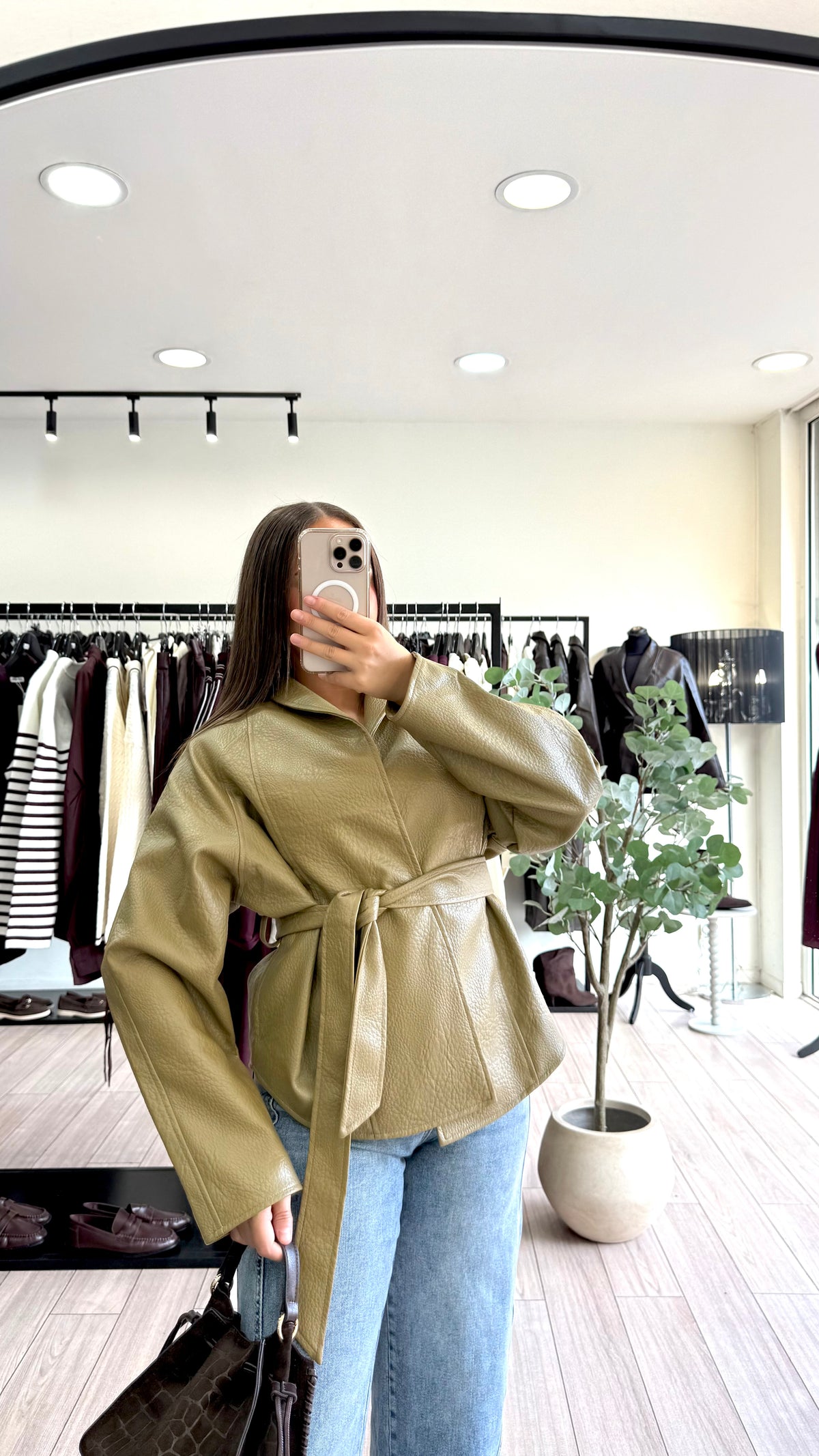 Veste simili cuir Helena Olive