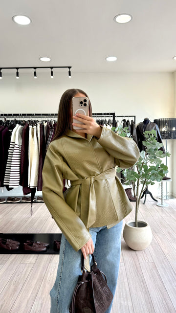 Veste simili cuir Helena Olive