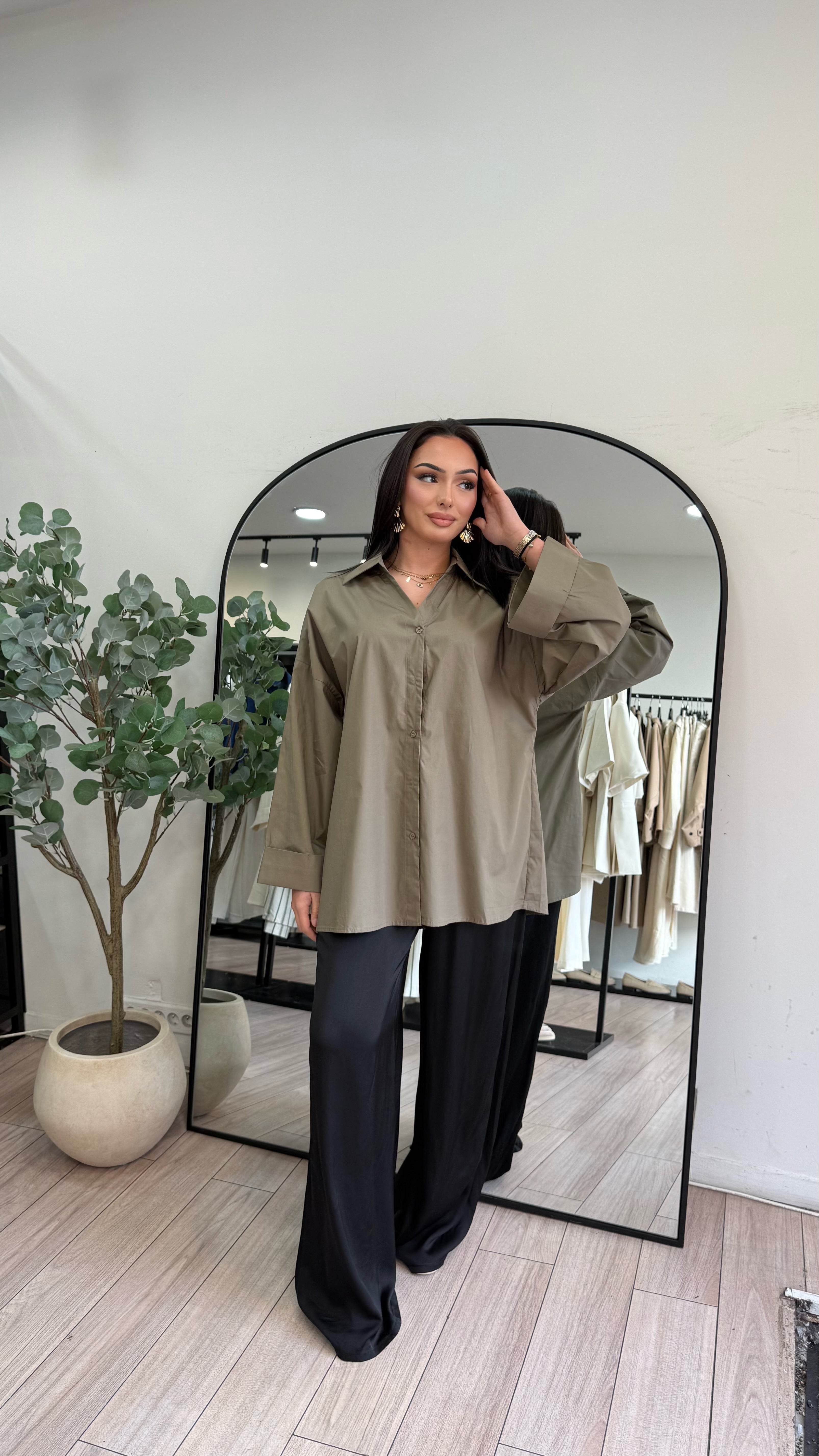 Chemise oversize Kaki