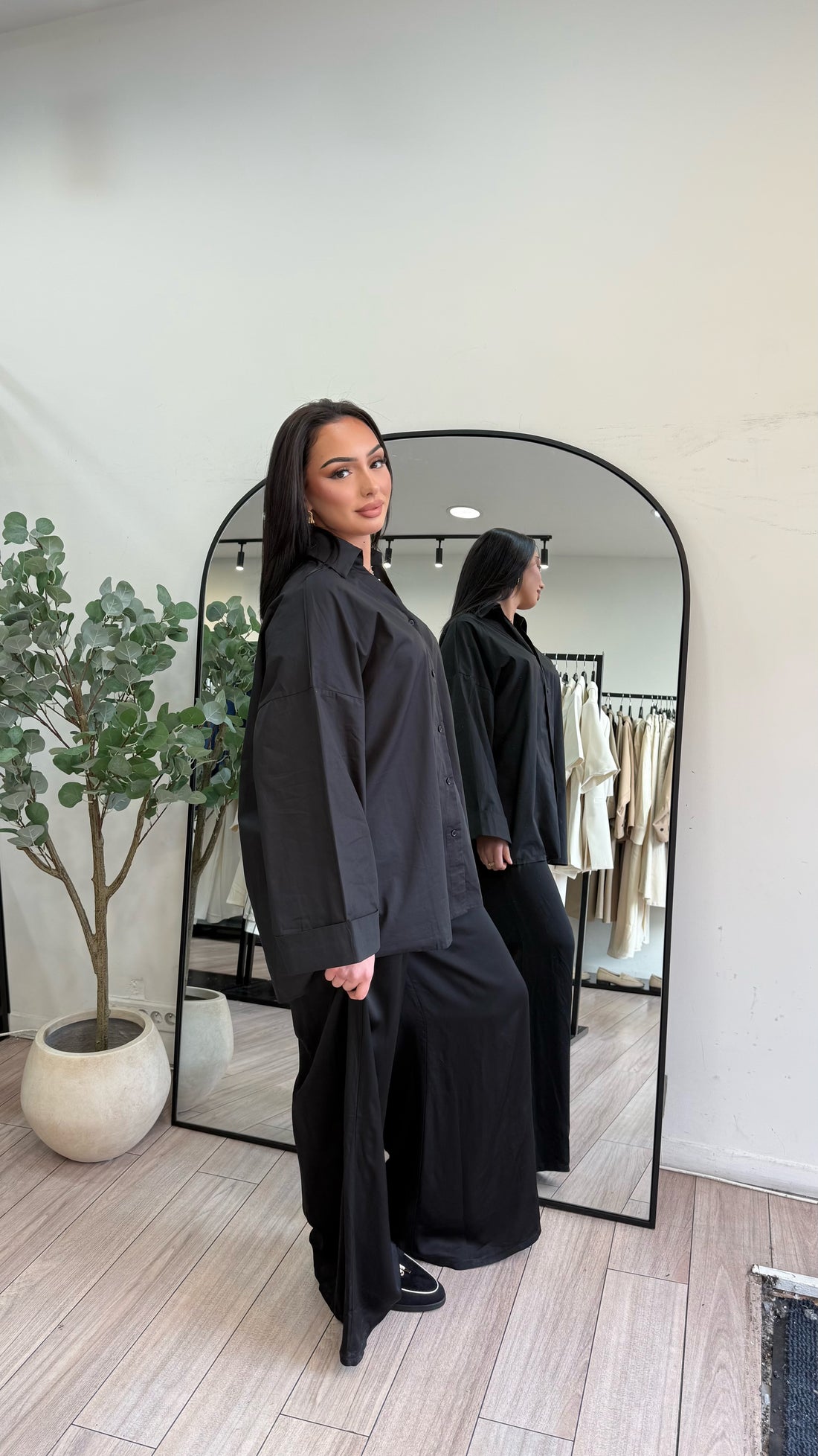 Chemise oversize noir