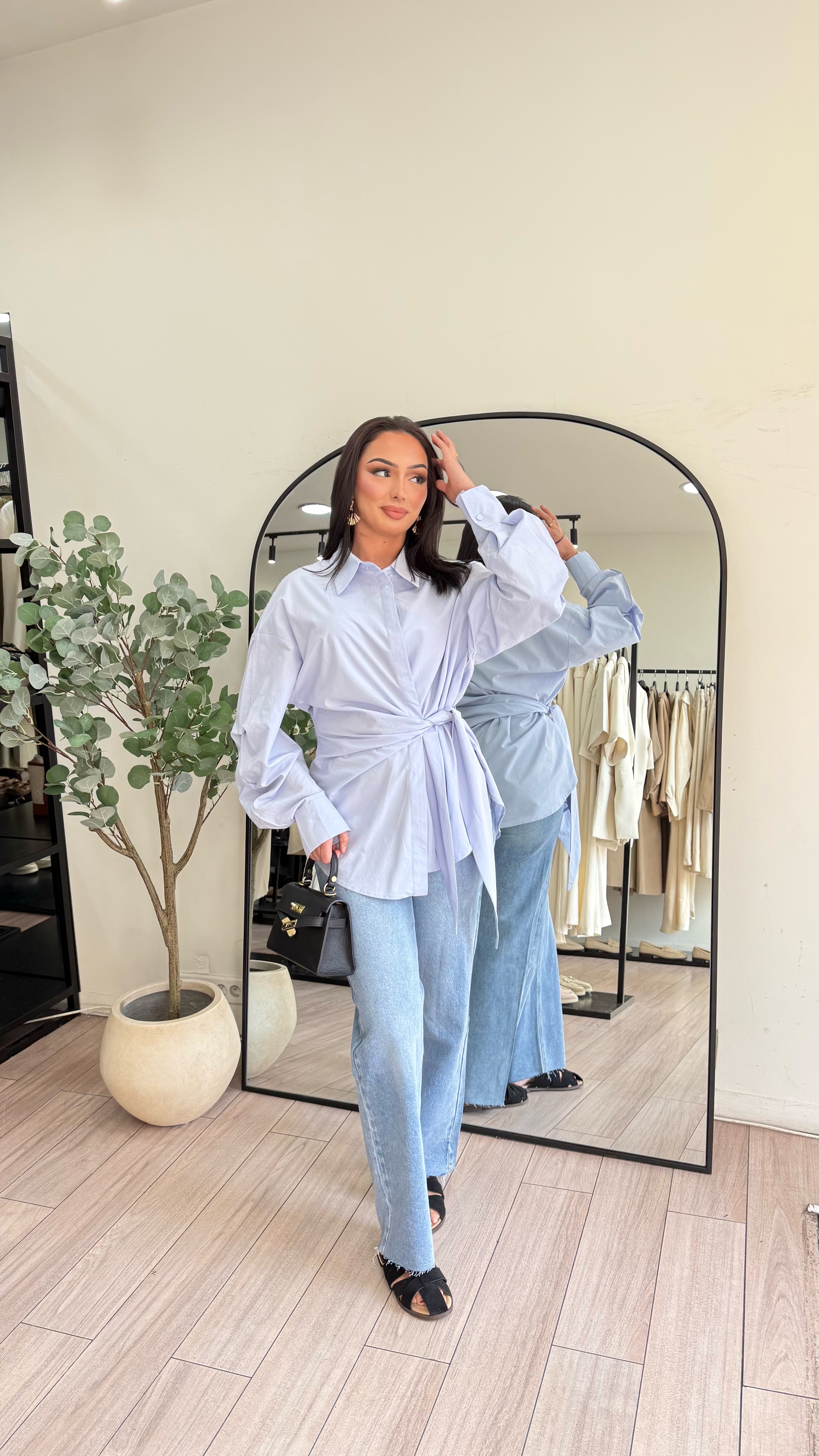 jeans coupe droite effiloché