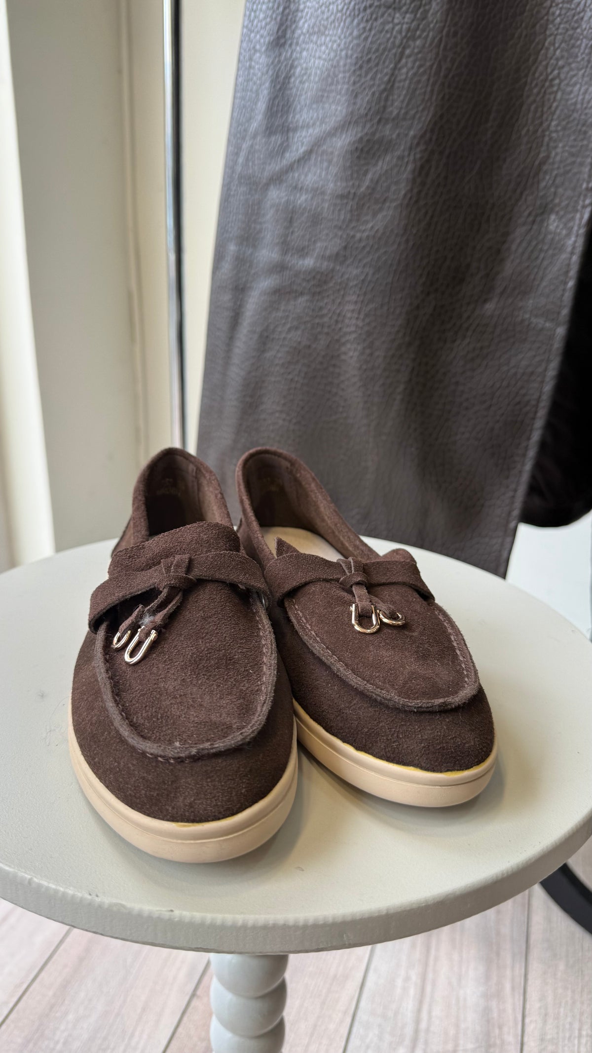 Mocassin en cuir choco