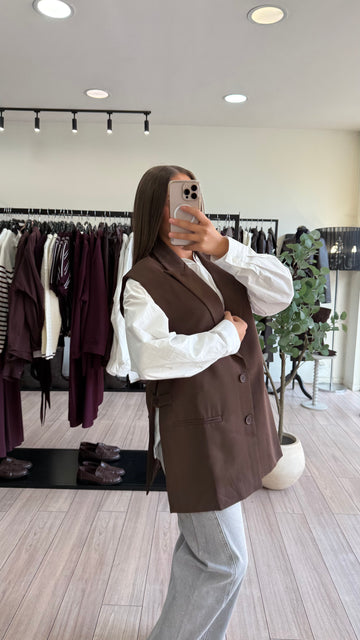 Blazer sans Manches Judith choco