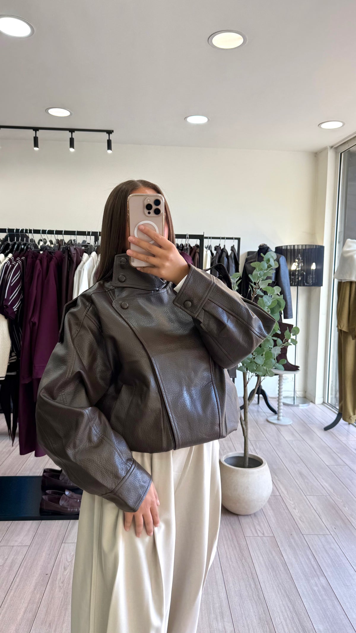 Perfecto simili cuir choco