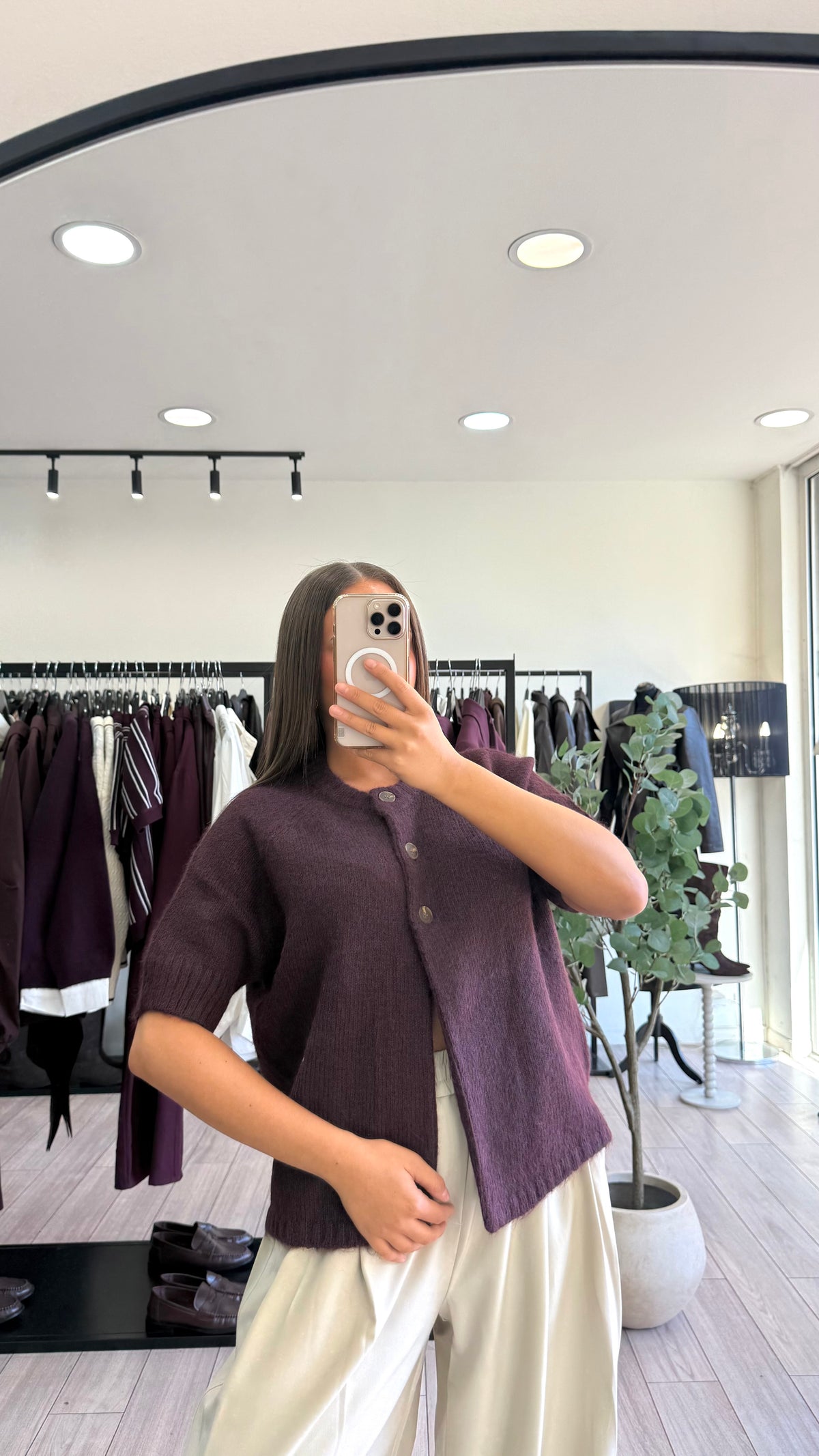 Cardigan Burgun prune
