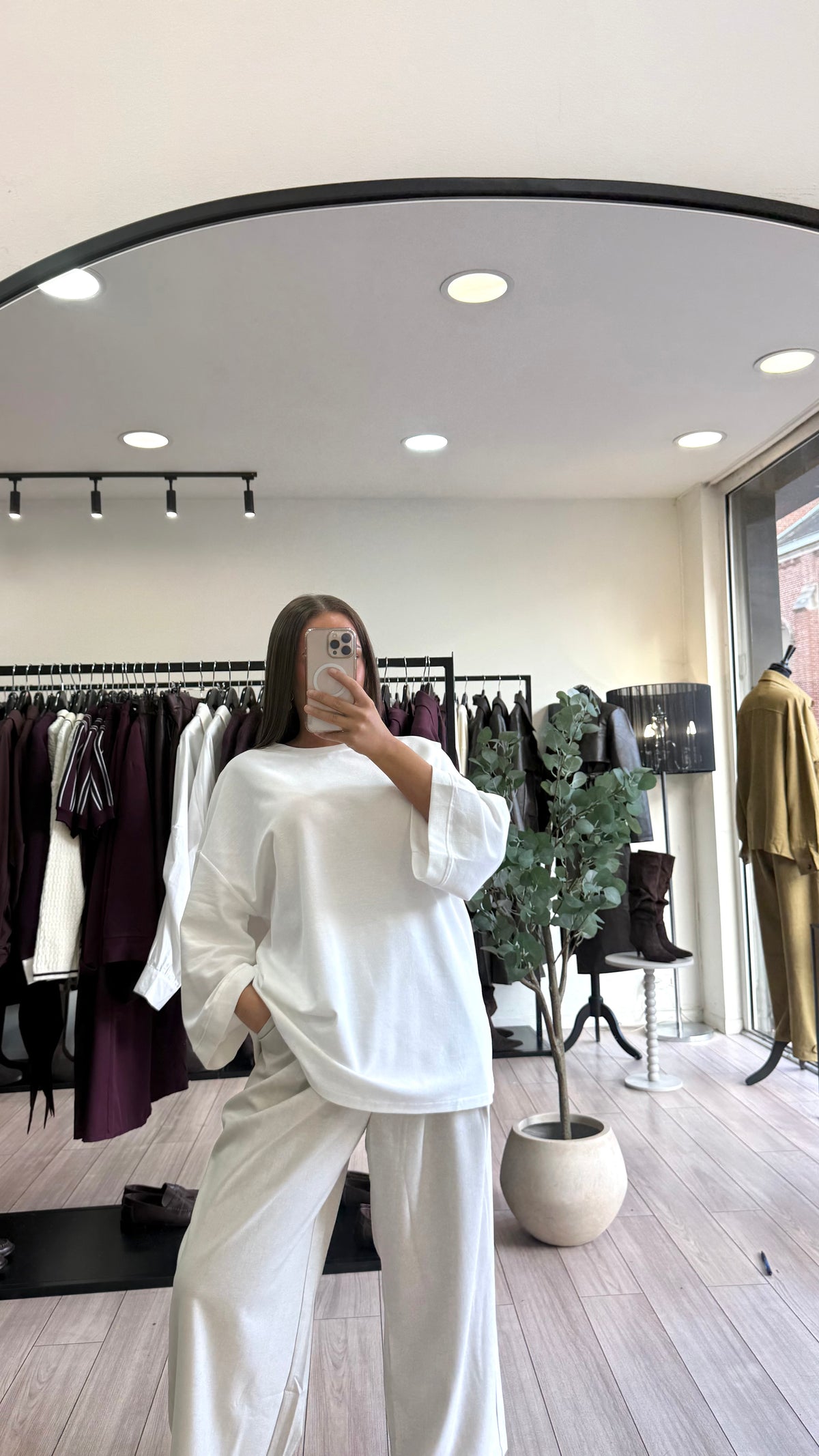 T-shirt oversize manches longues blanc