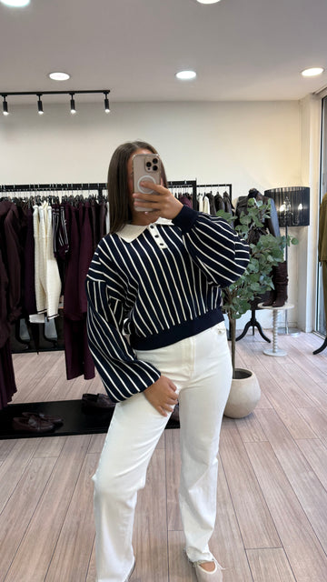 Pull Maryne Bleu à rayures