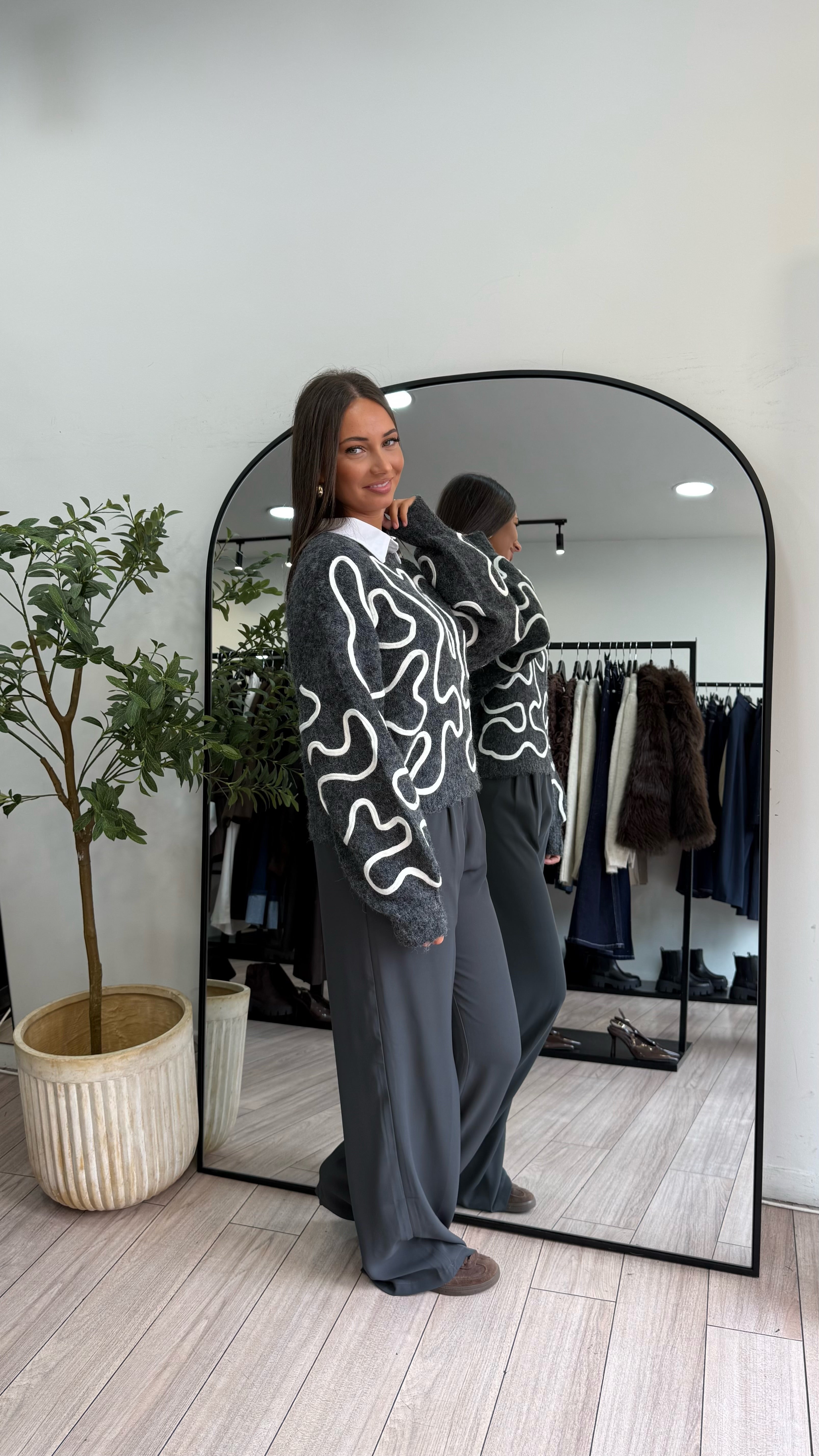 Pantalon fluide gris