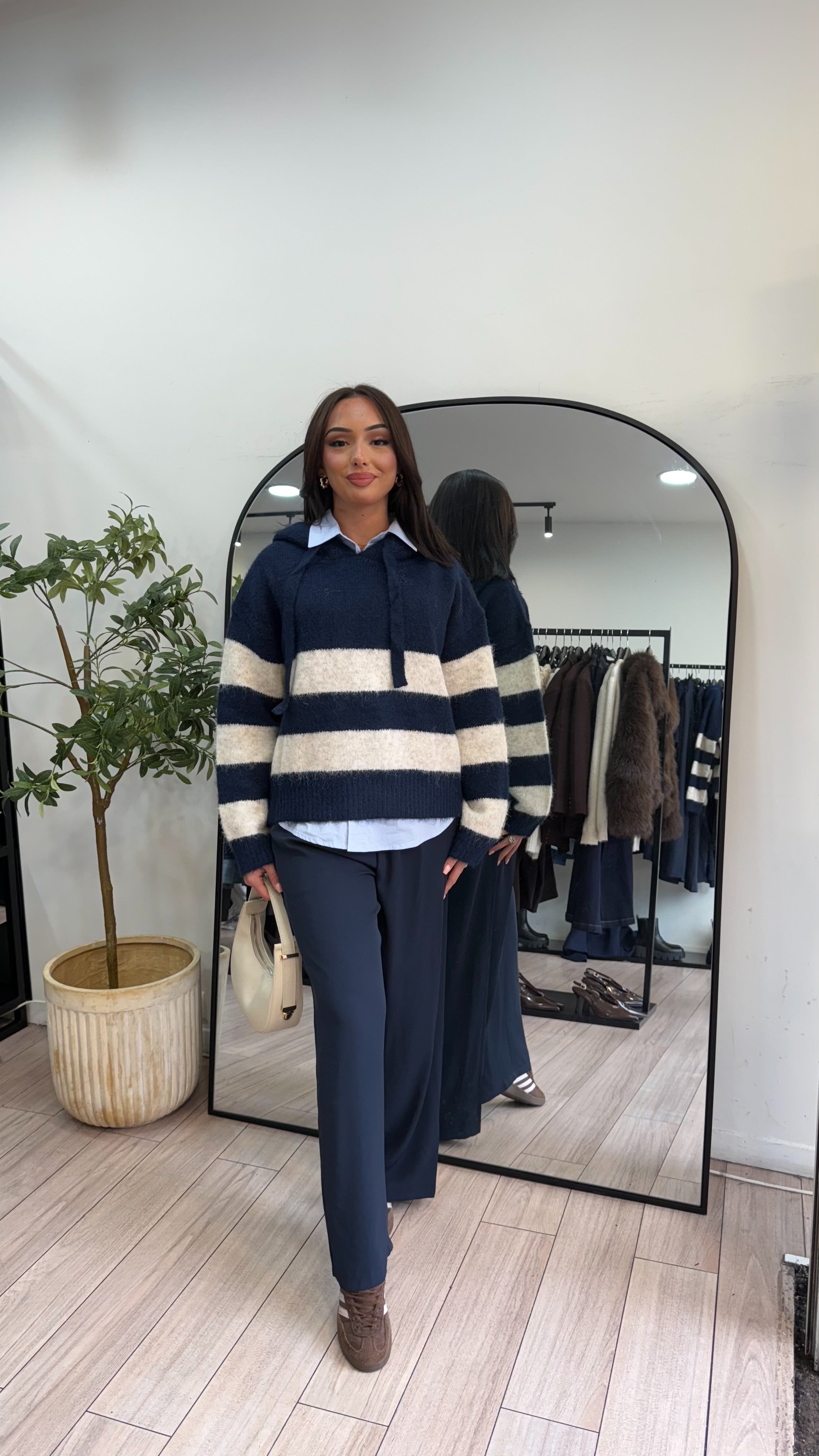 pantalon fluide bleu marine