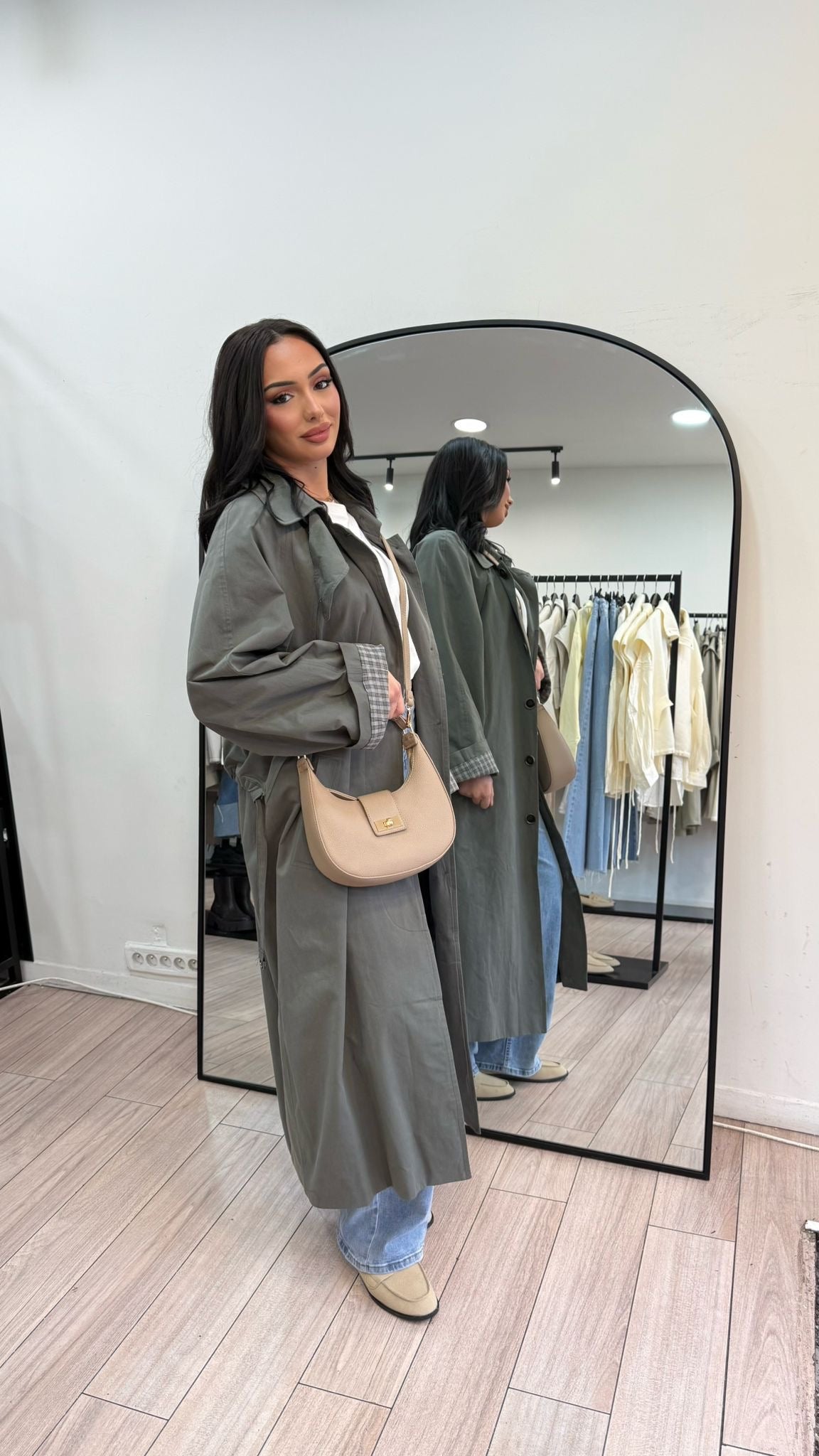 Trench oversize gris