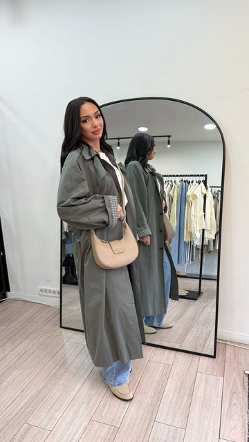 Trench oversize gris