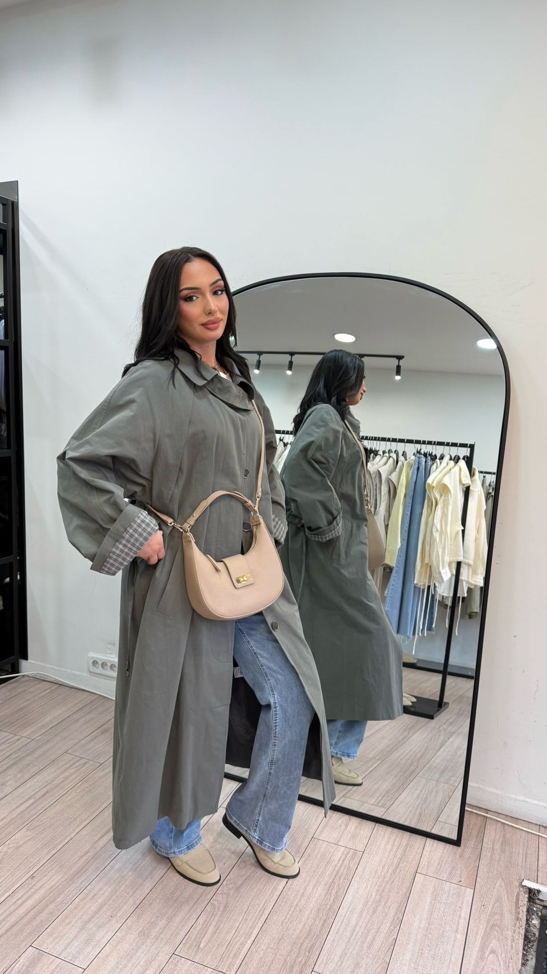 Trench oversize gris