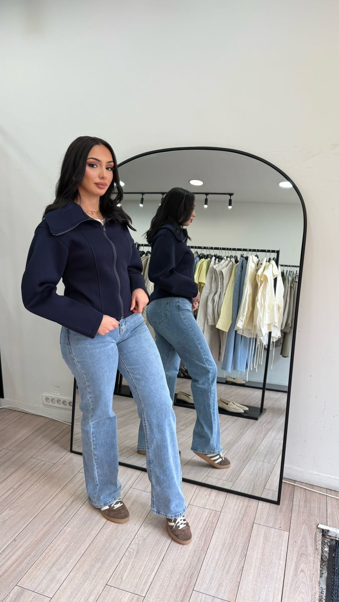 Jeans bleu droit