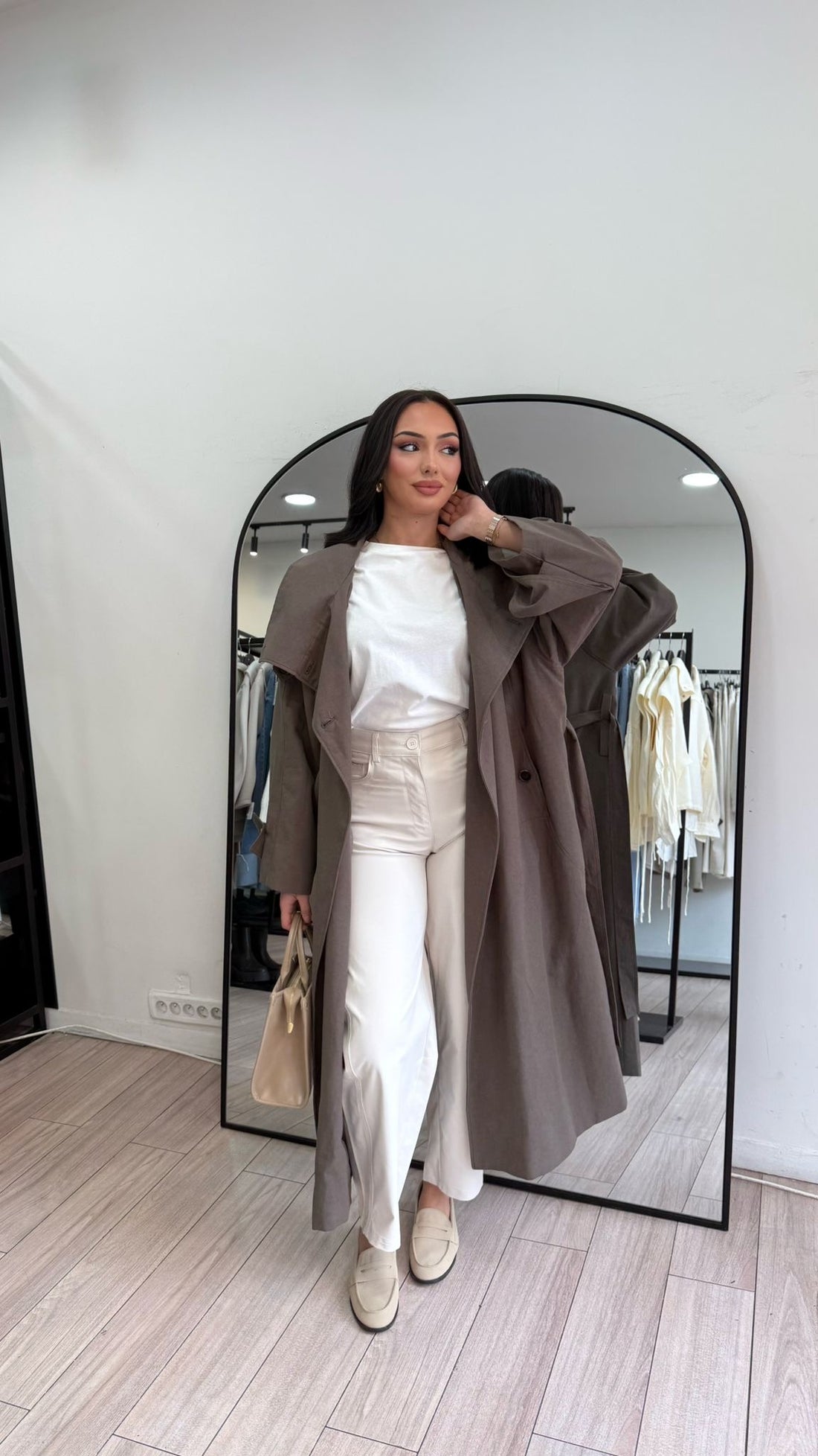 Trench oversize taupe