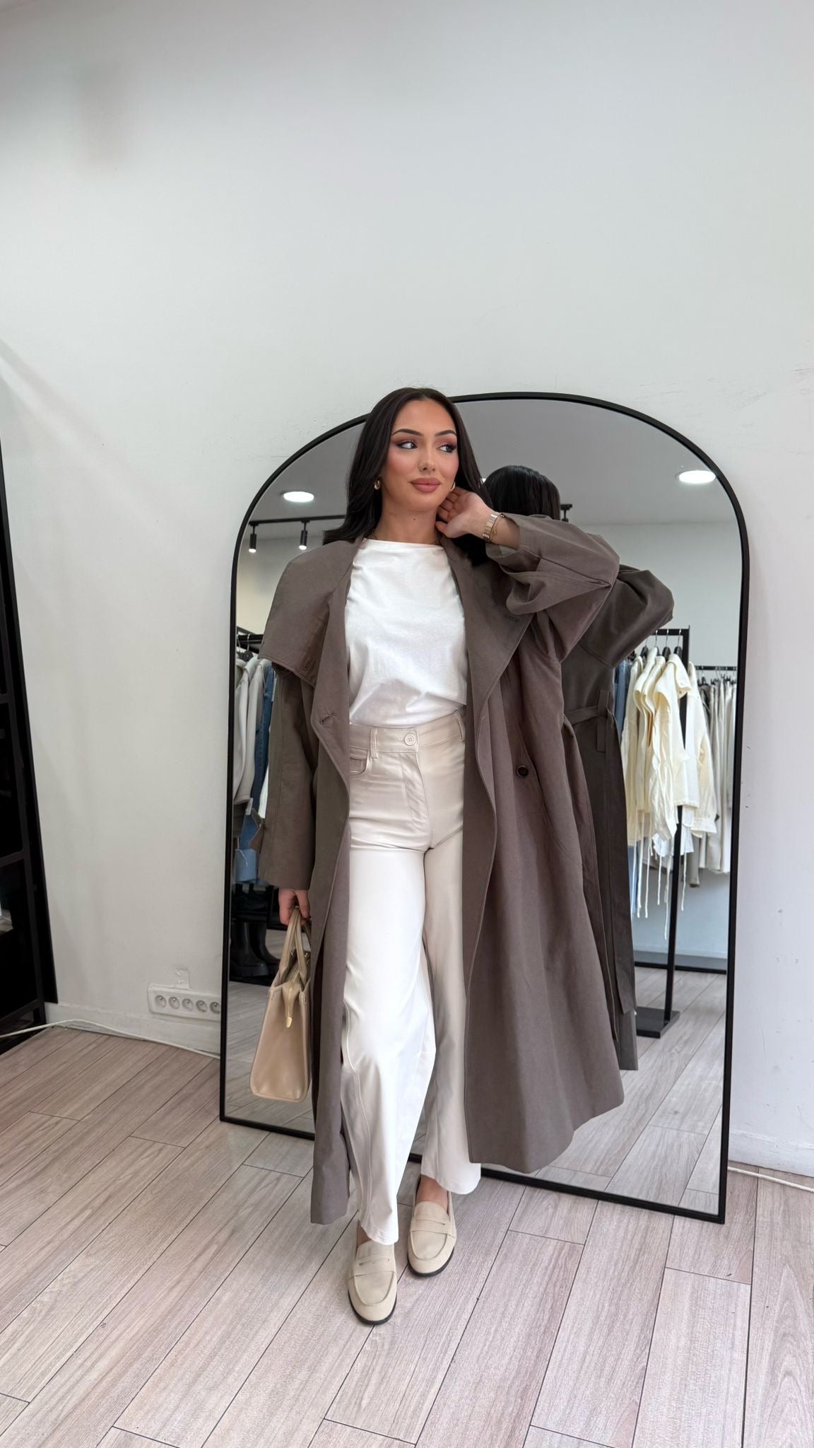 Trench oversize taupe