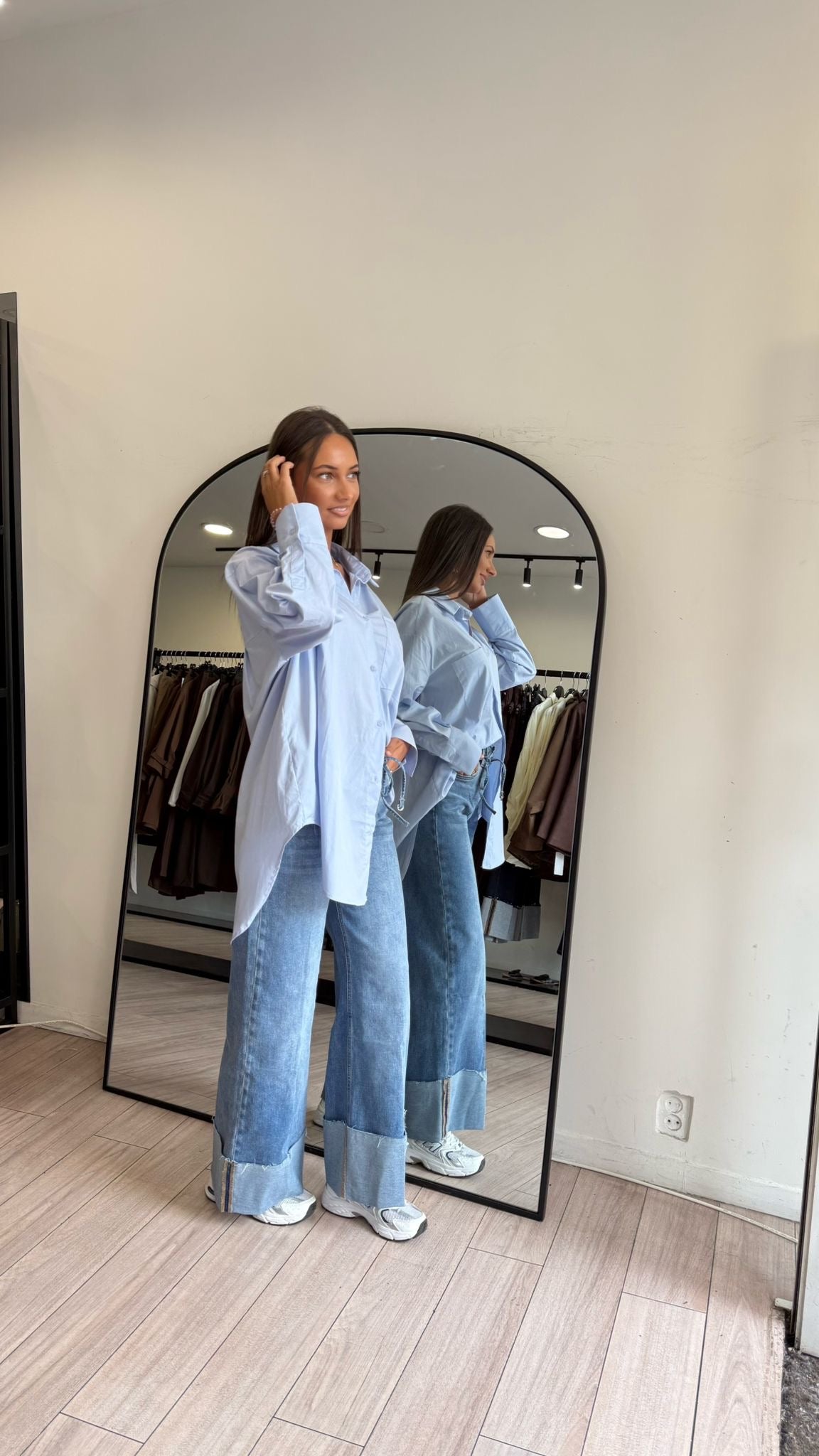 Chemise bleue oversize