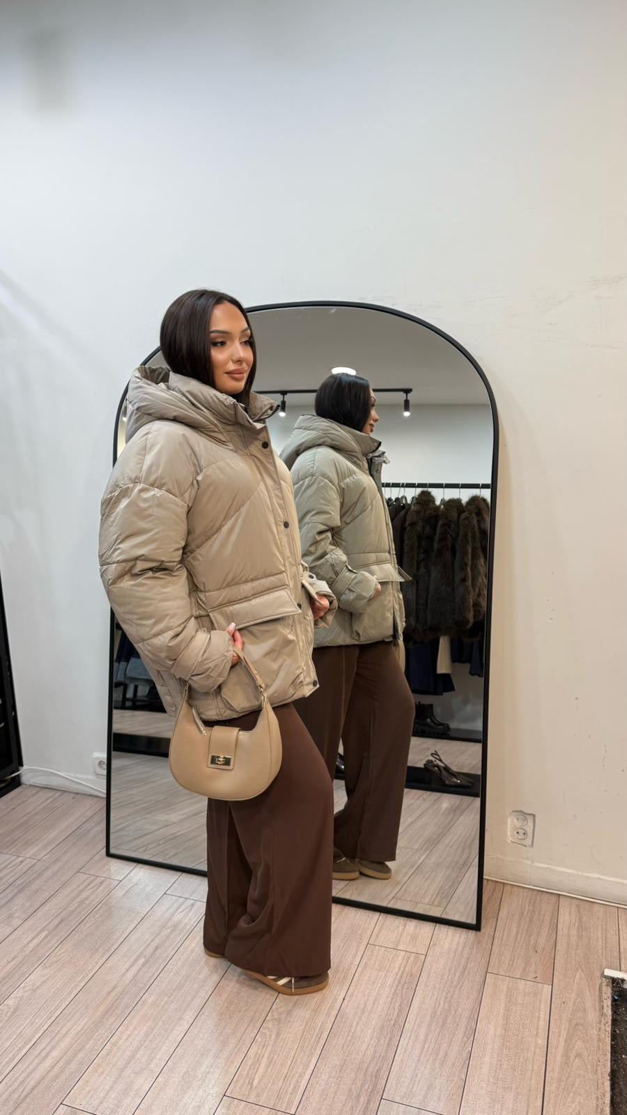 Doudoune Feriel taupe