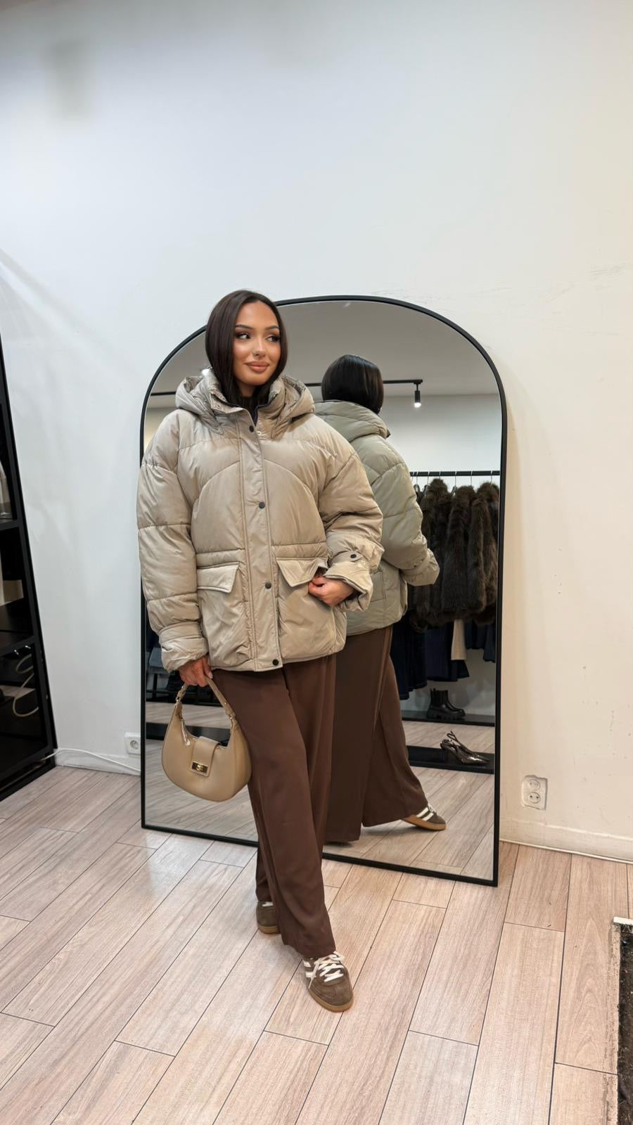 Doudoune Feriel taupe