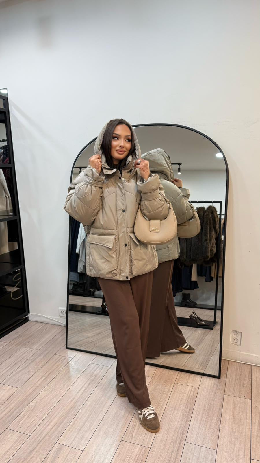 Doudoune Feriel taupe