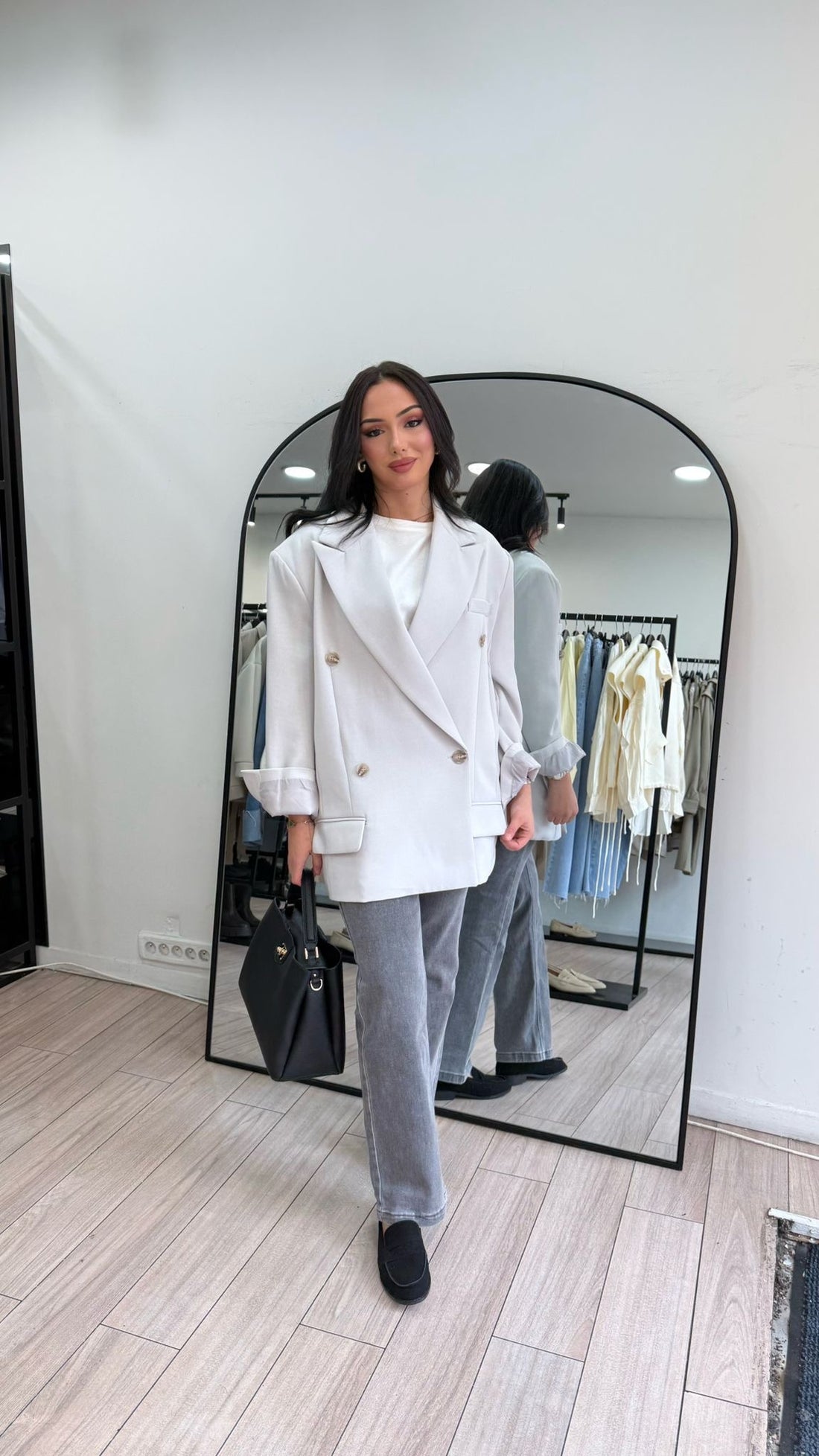 Blazer gris oversize