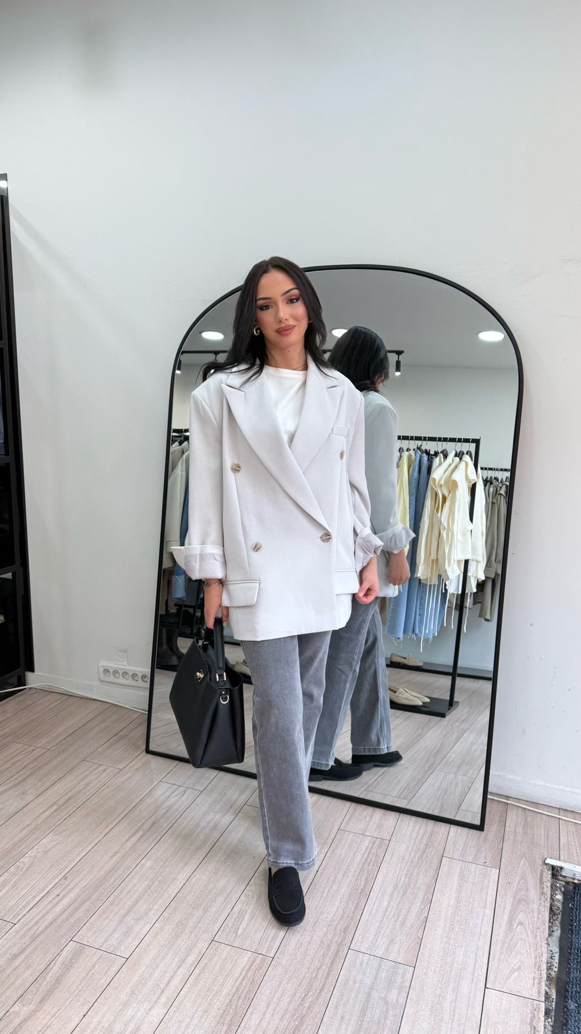 Blazer gris oversize