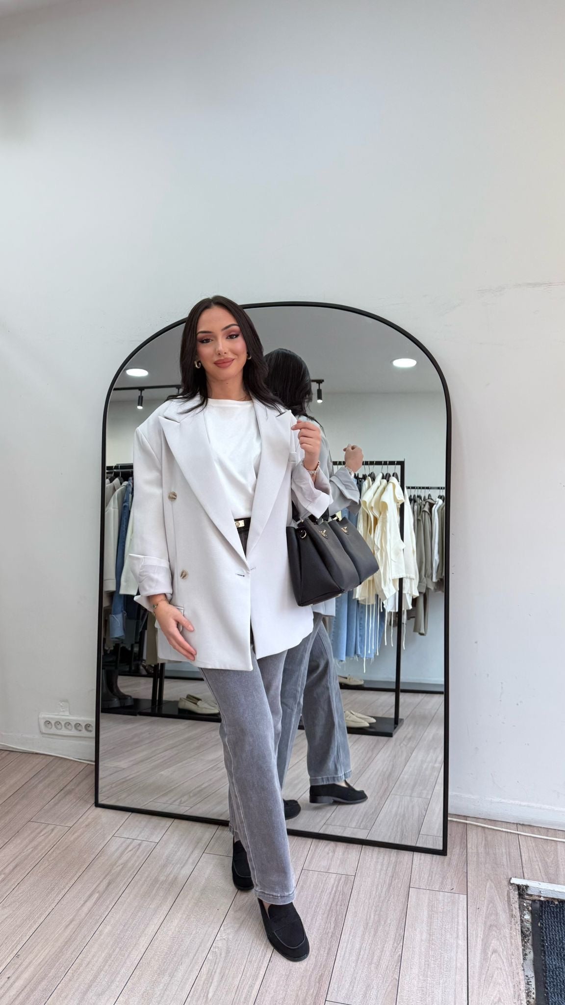 Jeans gris droit