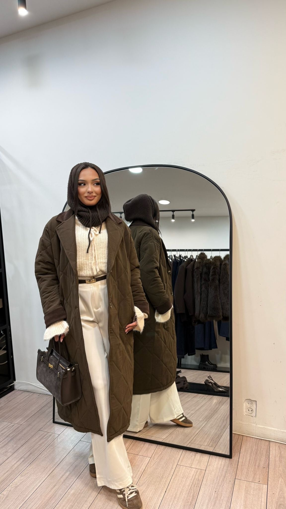 manteau matelassé chocolat